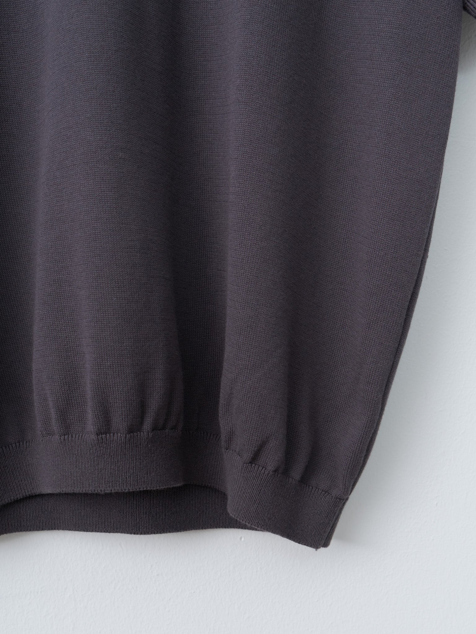 Namu Shop - Fujito Knit Skipper Polo - Charcoal