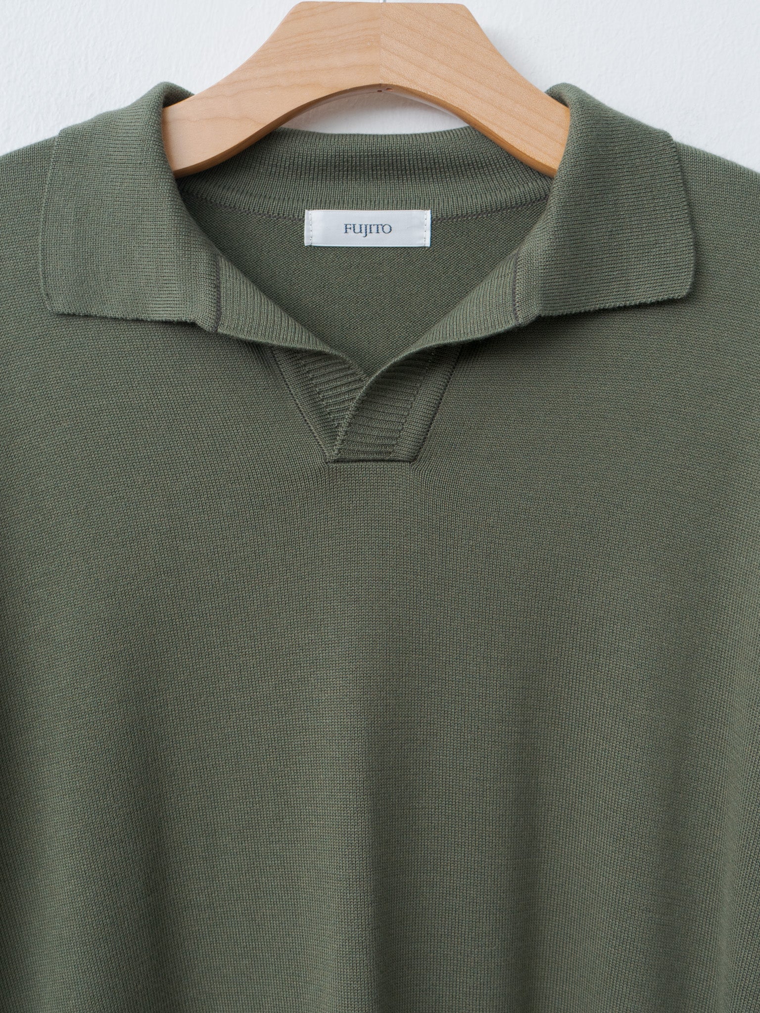 Namu Shop - Fujito Knit Skipper Polo - Olive Green
