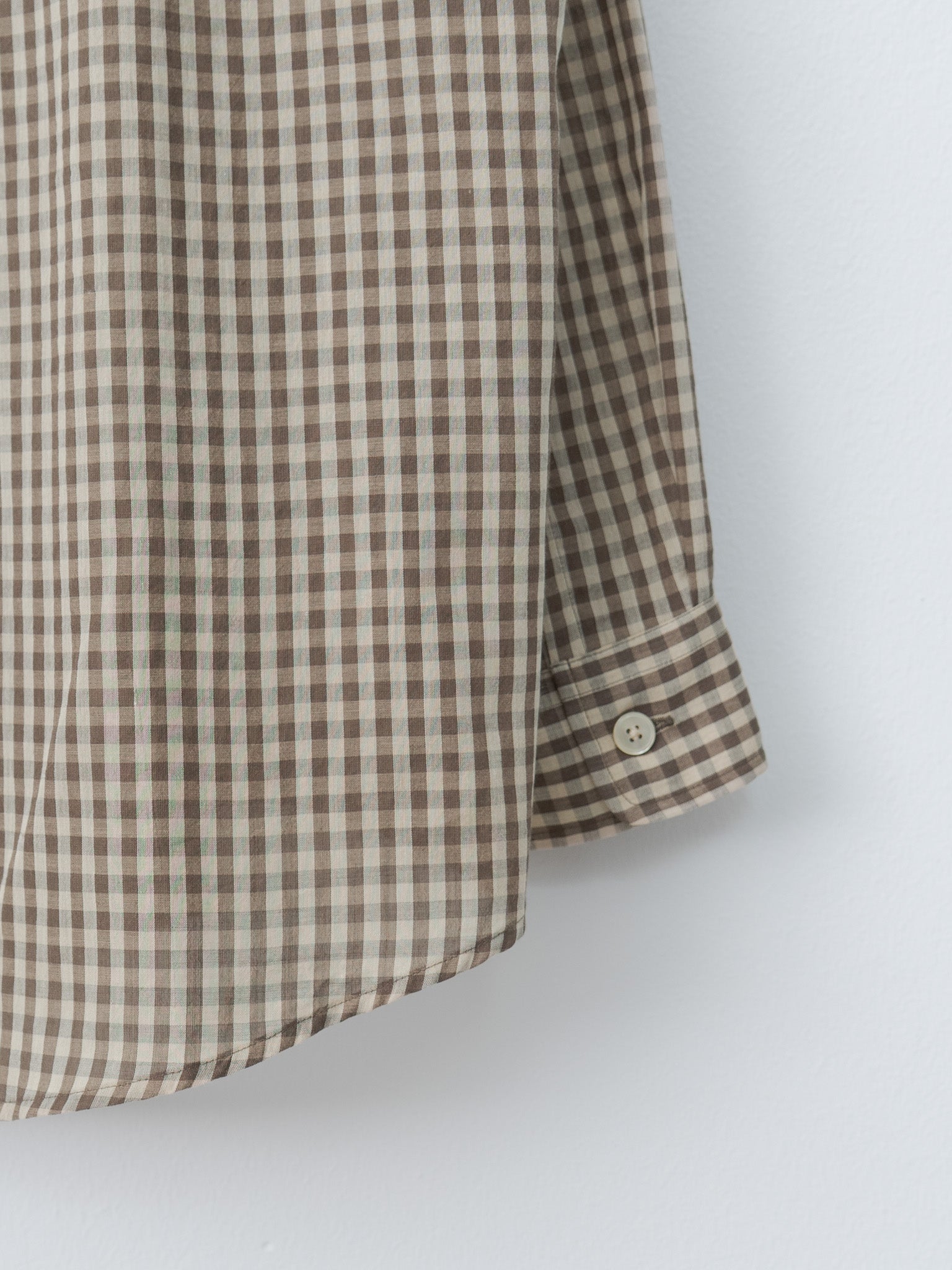 Namu Shop - Auralee Airy Light Cotton Check Big Shirt - Brown Gingham Check