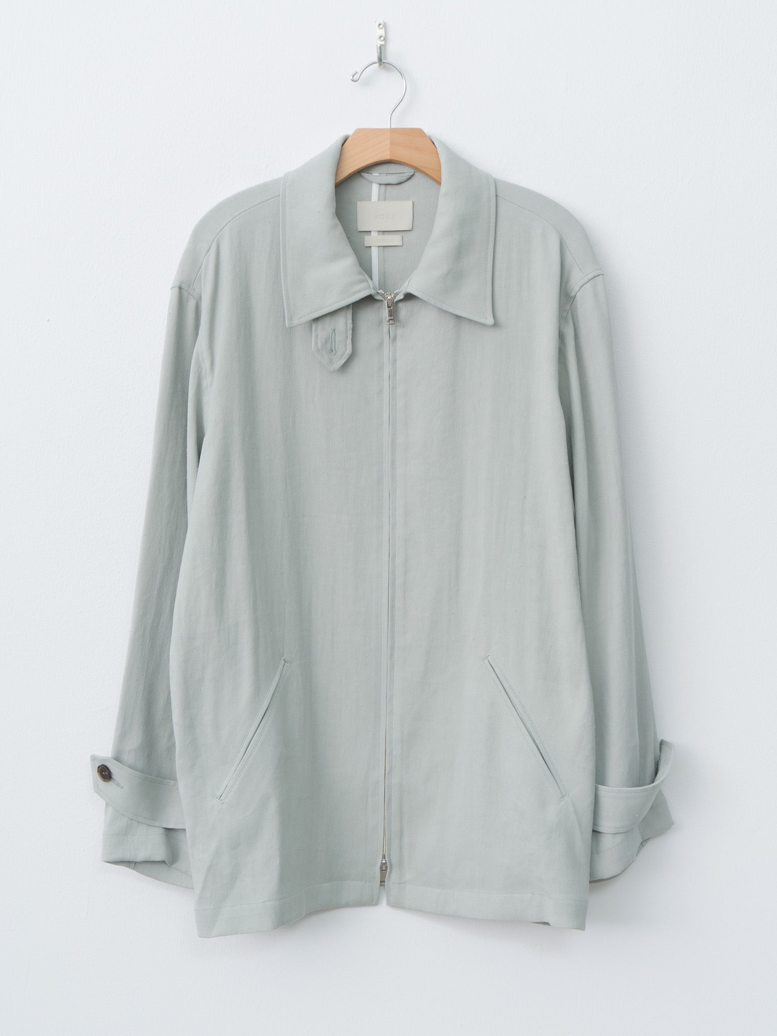 Namu Shop - Yoke Linen Acetate Zip Blouson - Mist Green