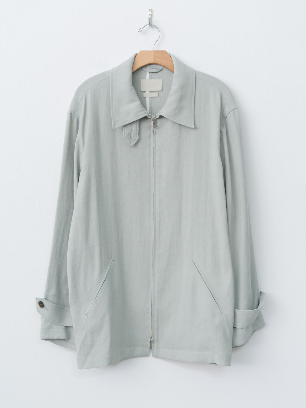 Namu Shop - Yoke Linen Acetate Zip Blouson - Mist Green