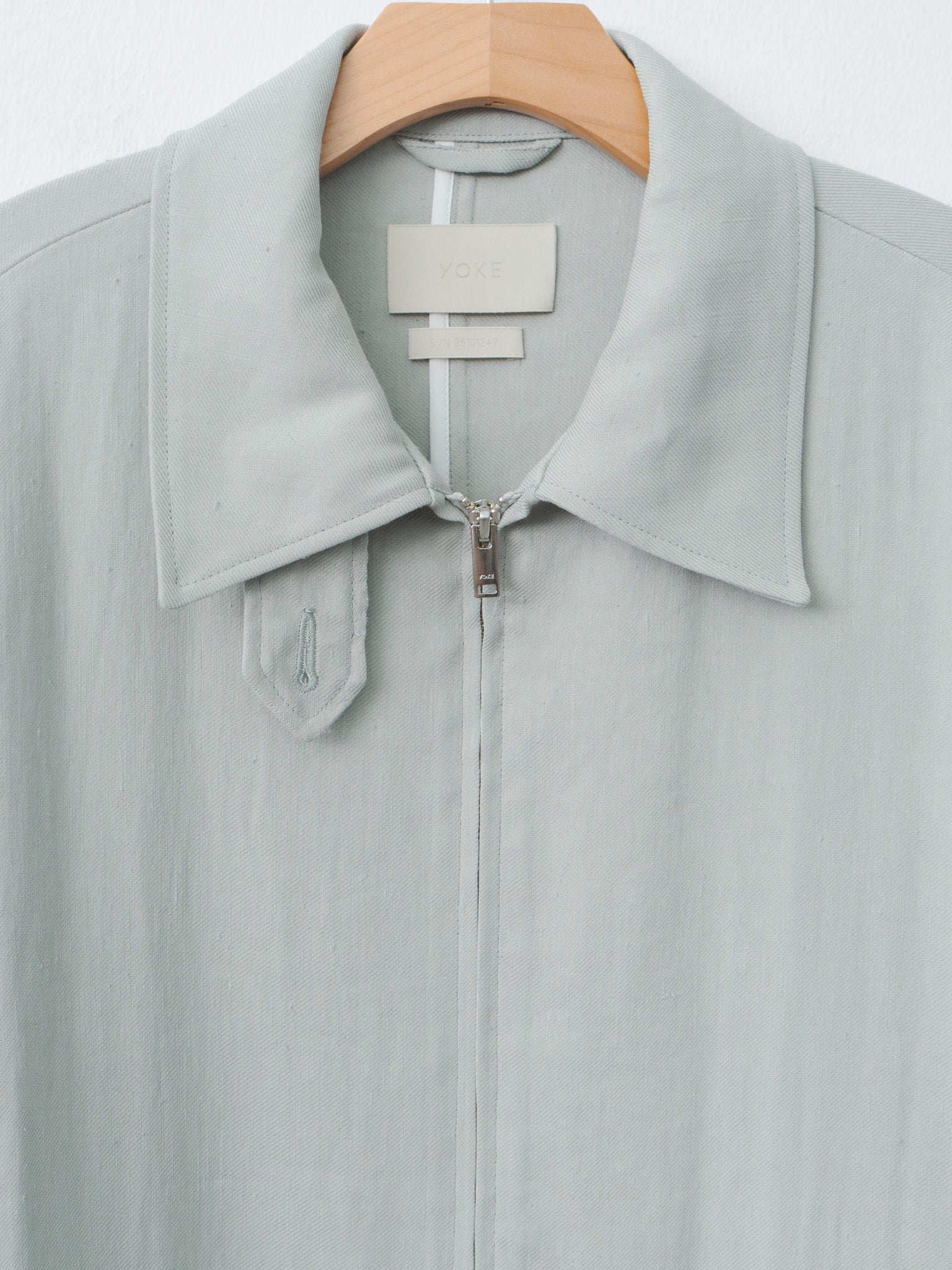 Namu Shop - Yoke Linen Acetate Zip Blouson - Mist Green
