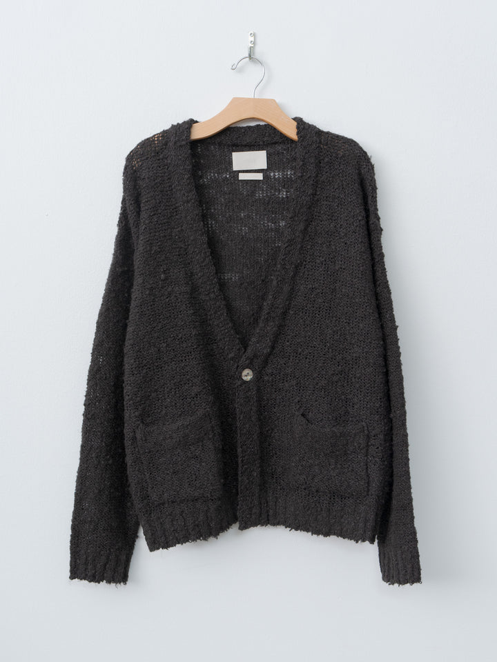 Namu Shop - Yoke Linen Slub Cardigan - Brown