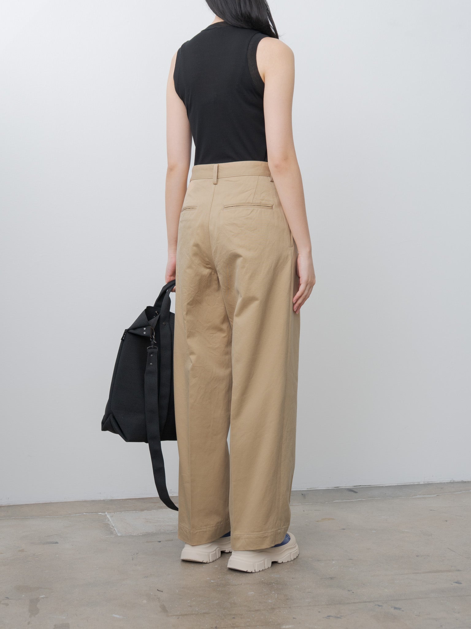 Namu Shop - Auralee Washed Finx Chino One-Tuck Pants - Camel Brown