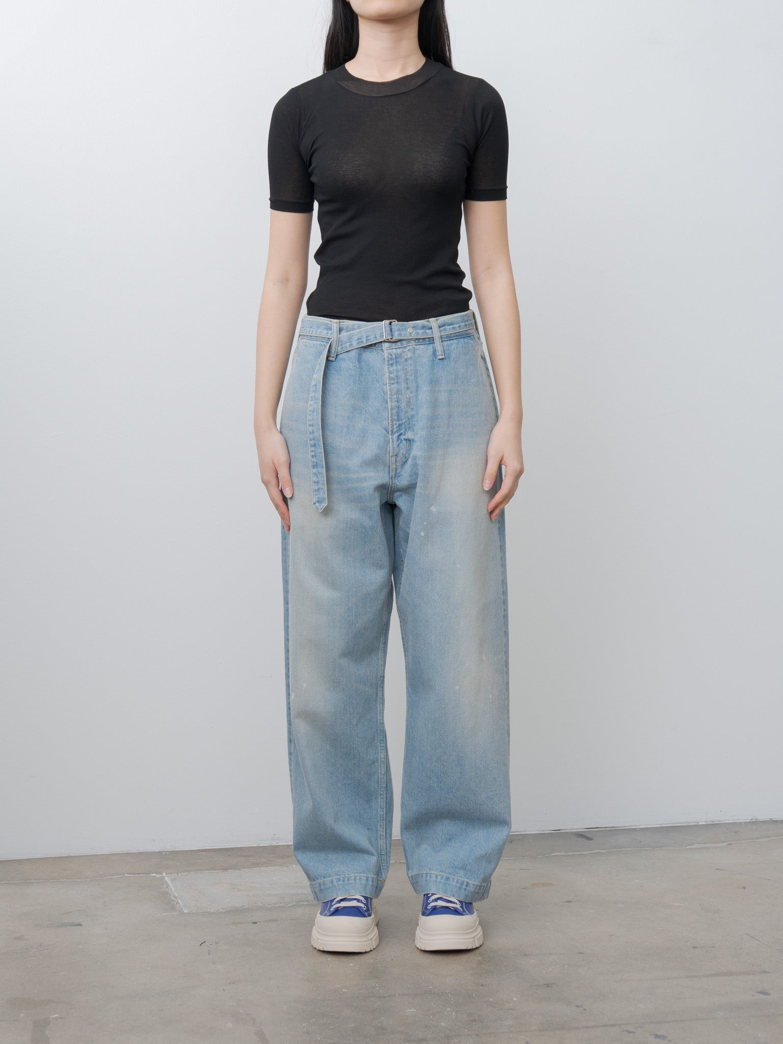 Namu Shop - Yoko Sakamoto Belted Trousers - Light Indigo