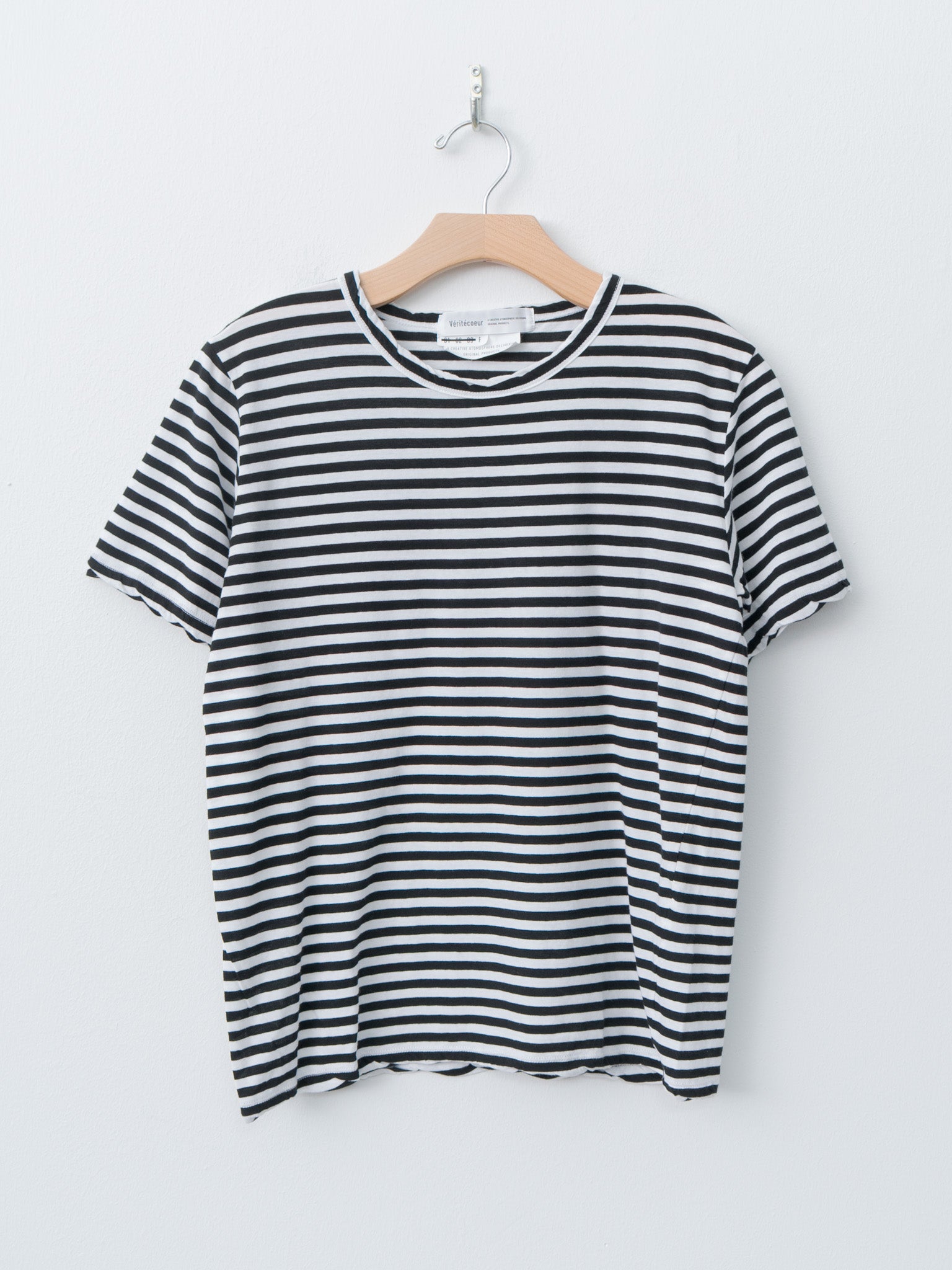 Namu Shop - Veritecoeur High Twist Jersey Crewneck T-Shirt - Black Border