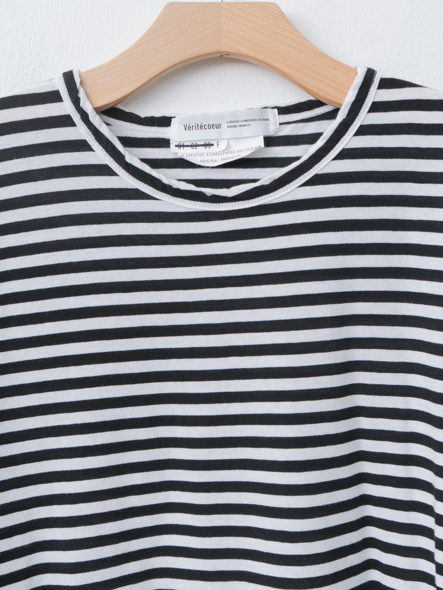 Namu Shop - Veritecoeur High Twist Jersey Crewneck T-Shirt - Black Border