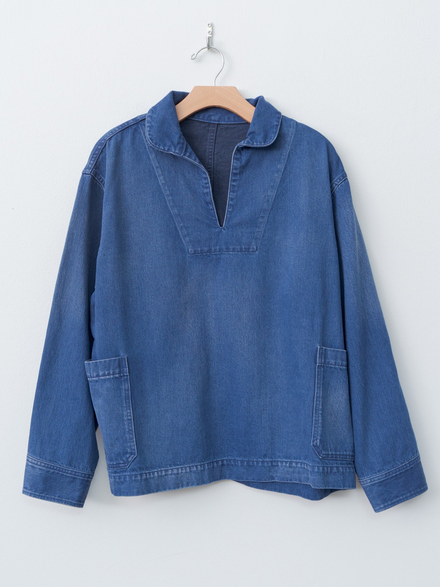 Namu Shop - Veritecoeur Denim Pullover Jacket - Blue Indigo