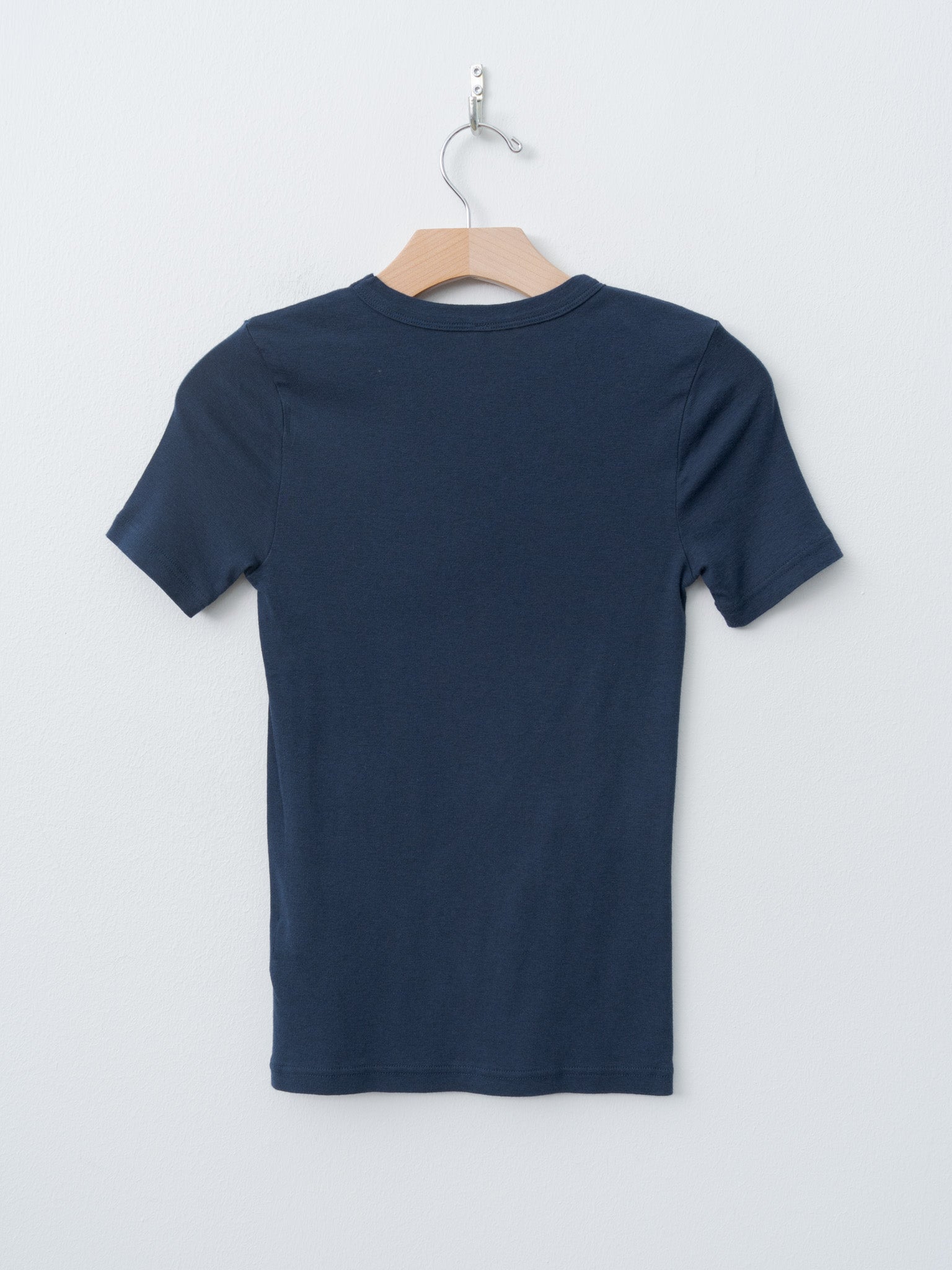 Namu Shop - Babaco Cotton Silk Basic T-Shirt - Navy