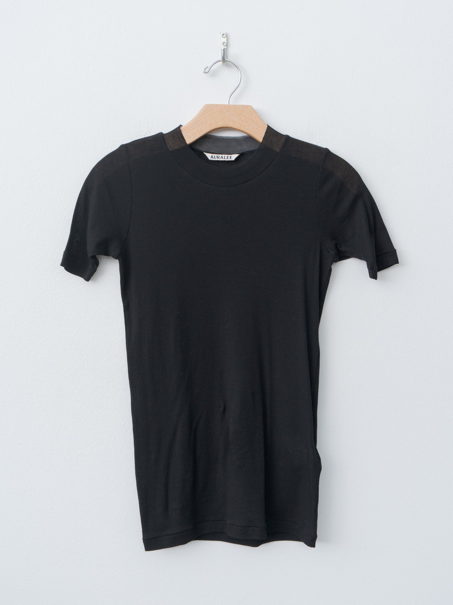 Namu Shop - Auralee Super High Gauge Sheer Rib Tee - Black
