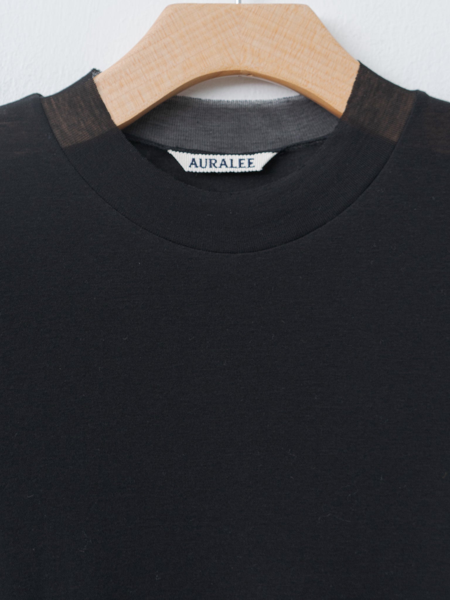 Namu Shop - Auralee Super High Gauge Sheer Rib Tee - Black