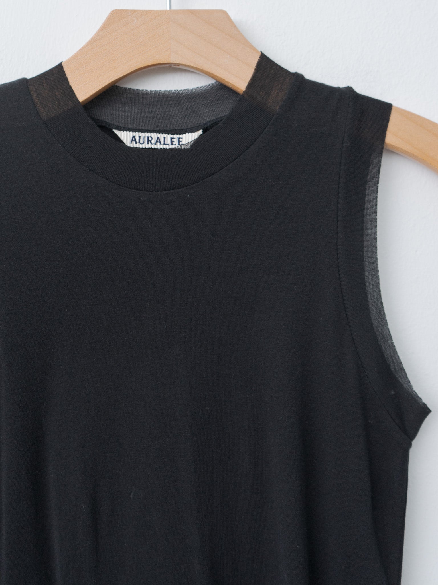 Namu Shop - Auralee Super High Gauge Sheer Rib Tank Top - Black