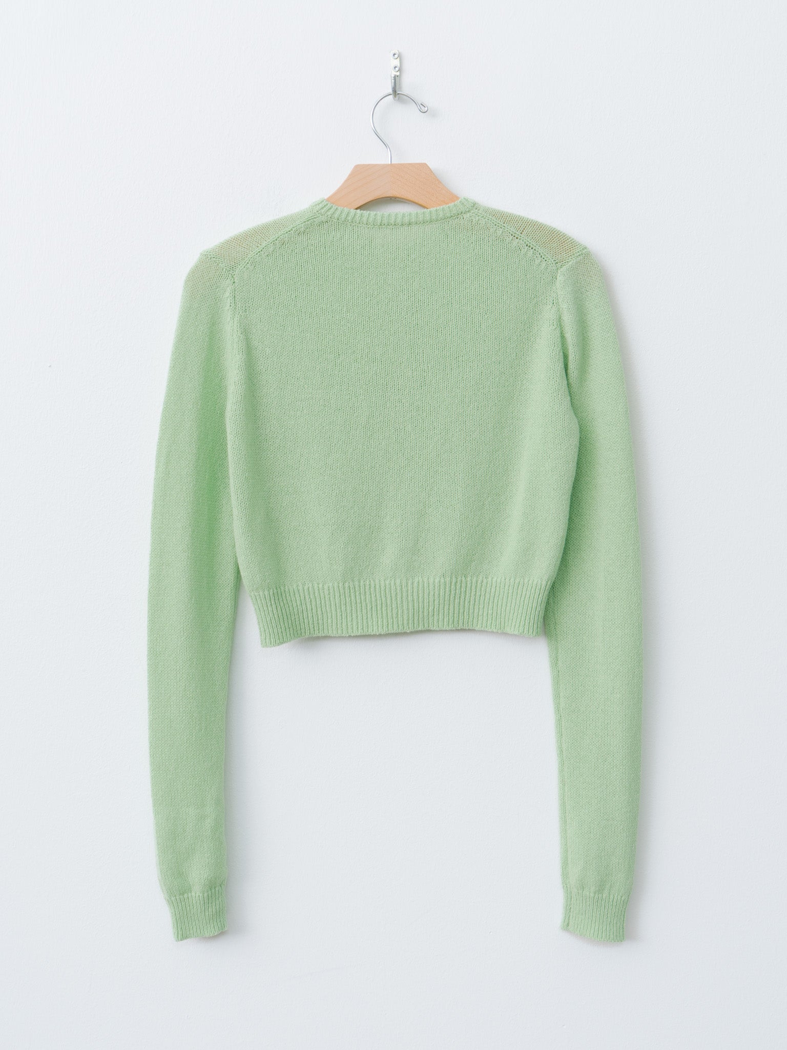 Namu Shop - Auralee Summer Cashmere Knit Crew Neck Cardigan - Light Green