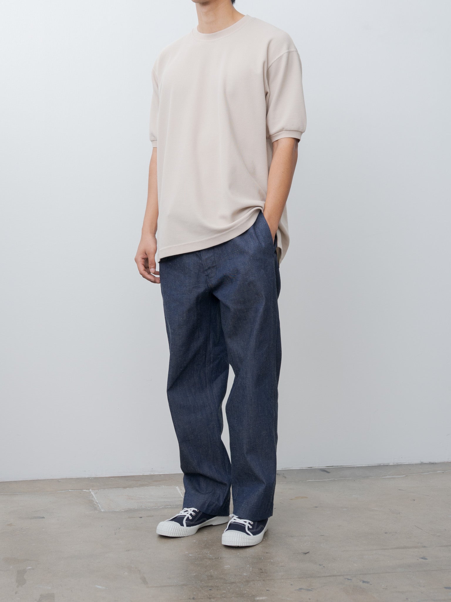 Namu Shop - ts(s) Cotton Poly Dry Jersey Big T-shirt - Ecru