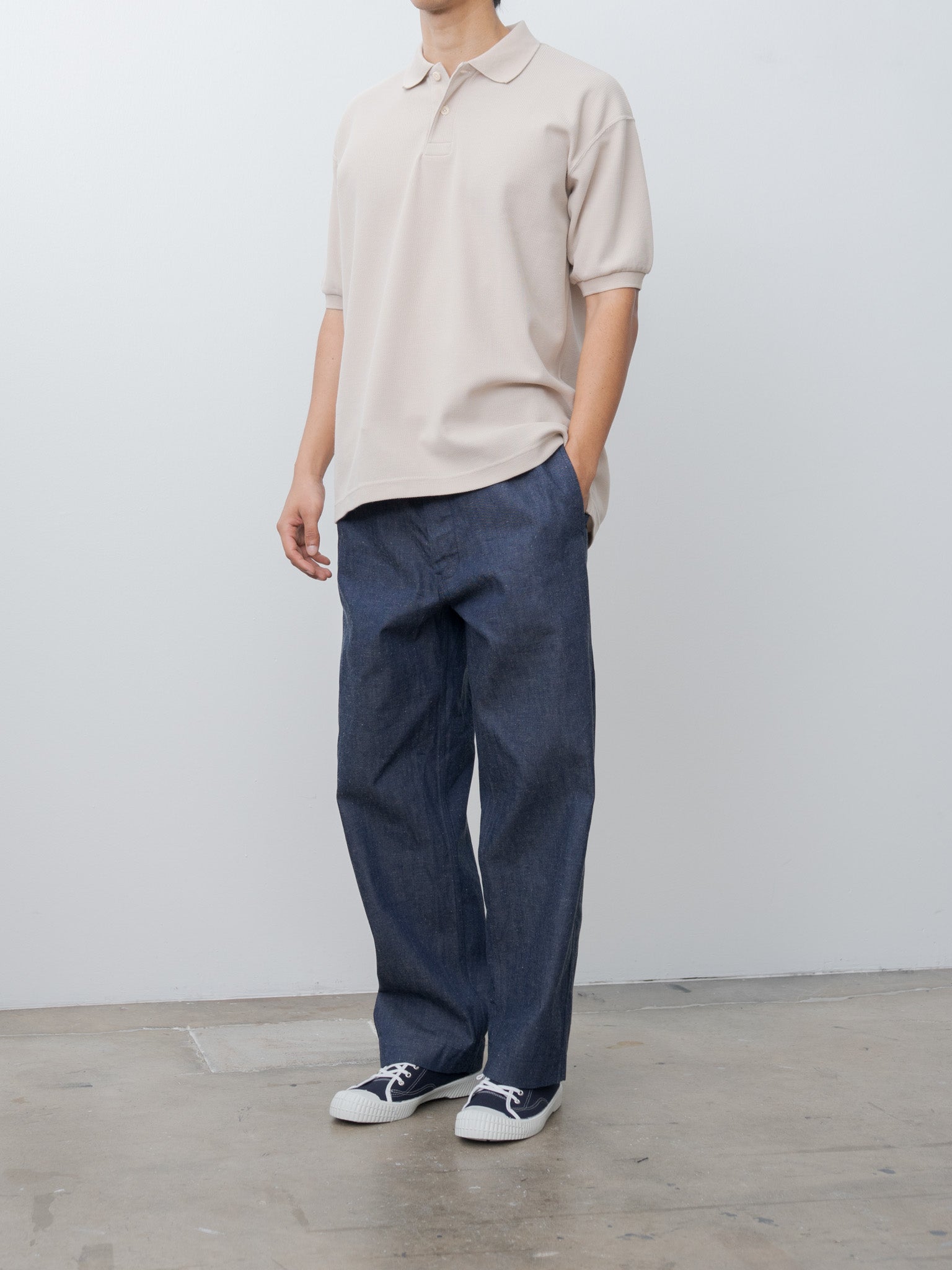 Namu Shop - ts(s) Cotton Poly Dry Jersey Big Polo Shirt - Ecru