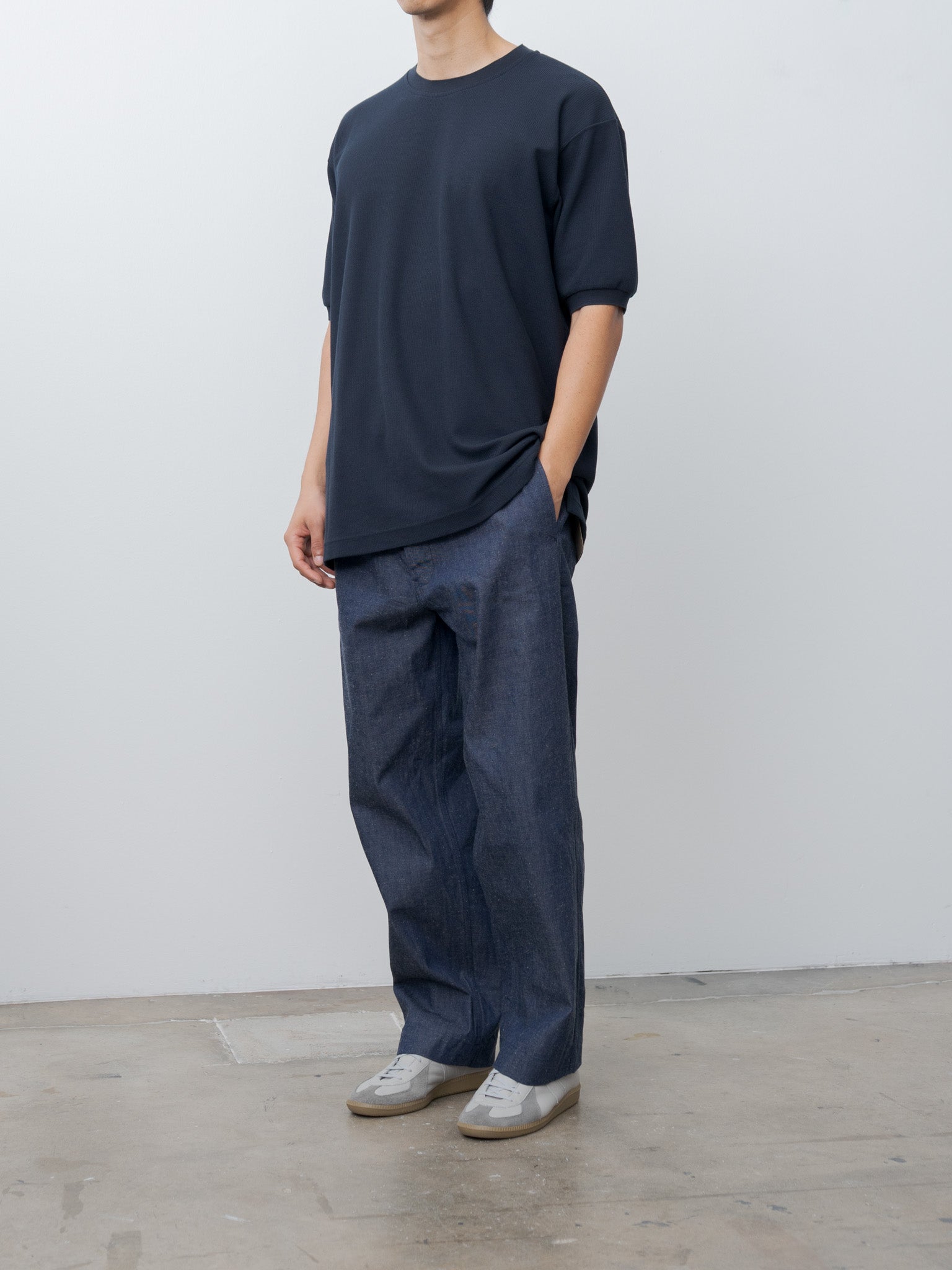 Namu Shop - ts(s) Cotton Poly Dry Jersey Big T-shirt - Navy