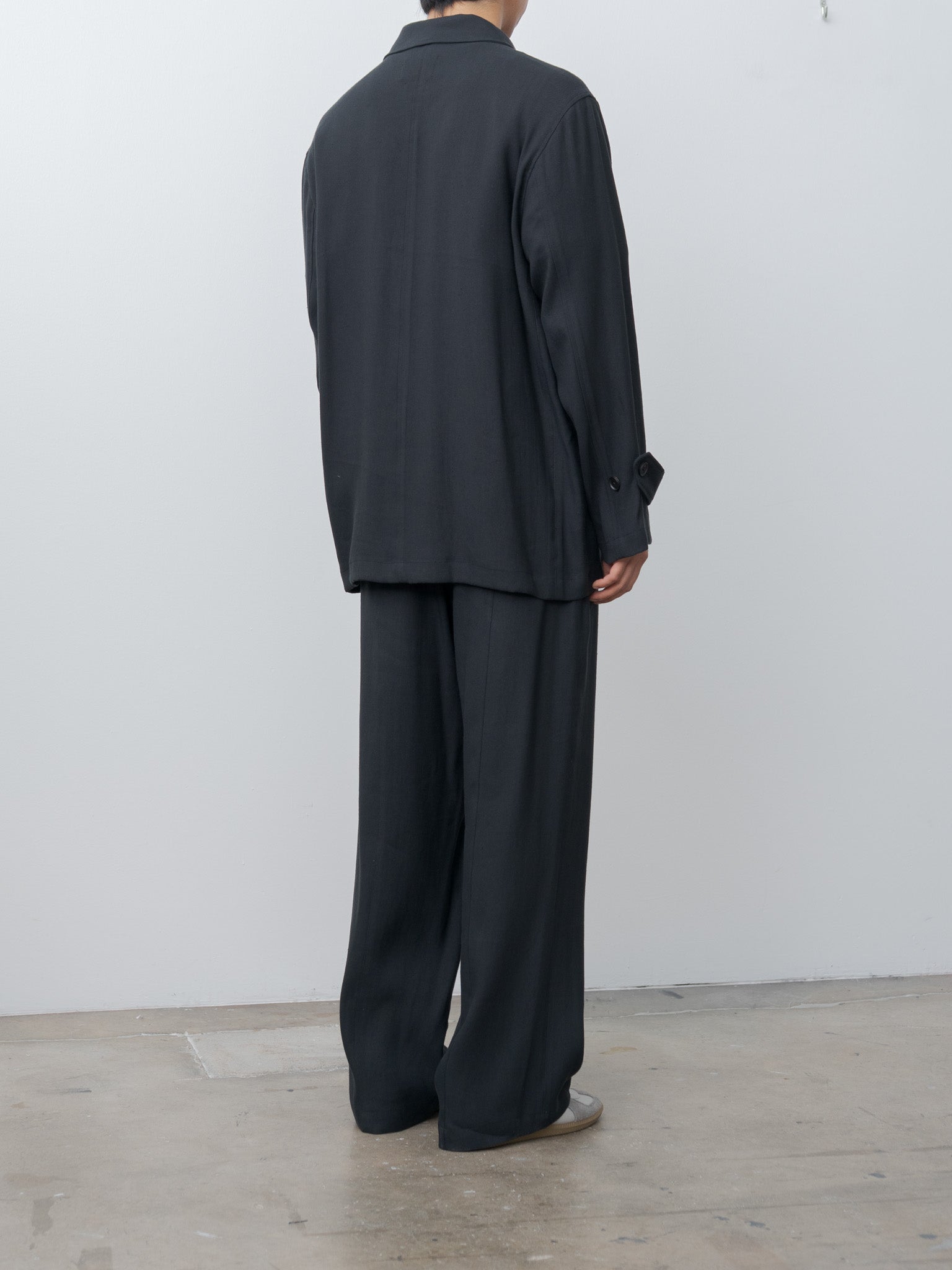 Namu Shop - Yoke Linen Acetate Zip Blouson - Black