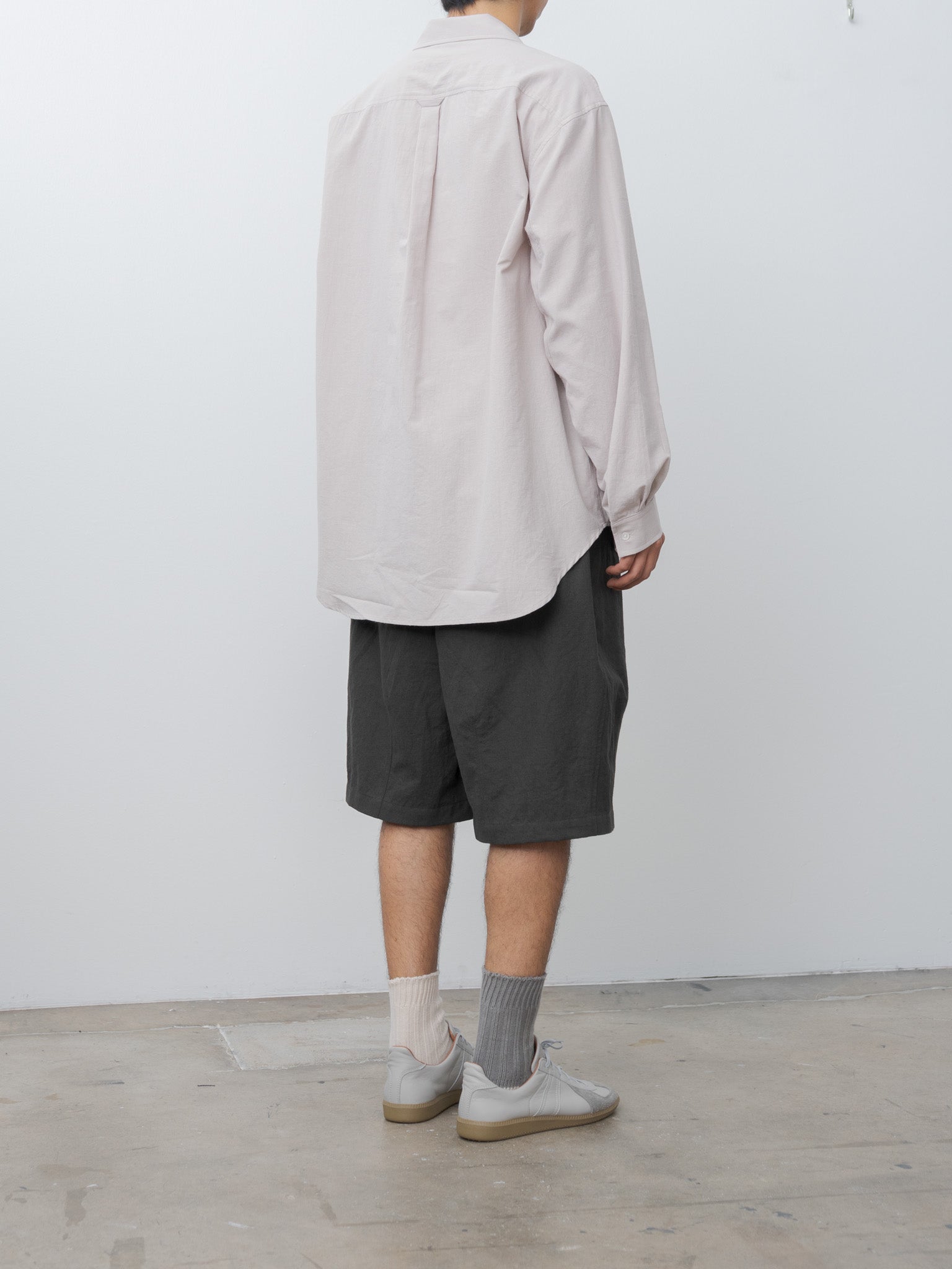 Namu Shop - S.K. Manor Hill Overturn Shirt - Light Grey Cotton Hemp