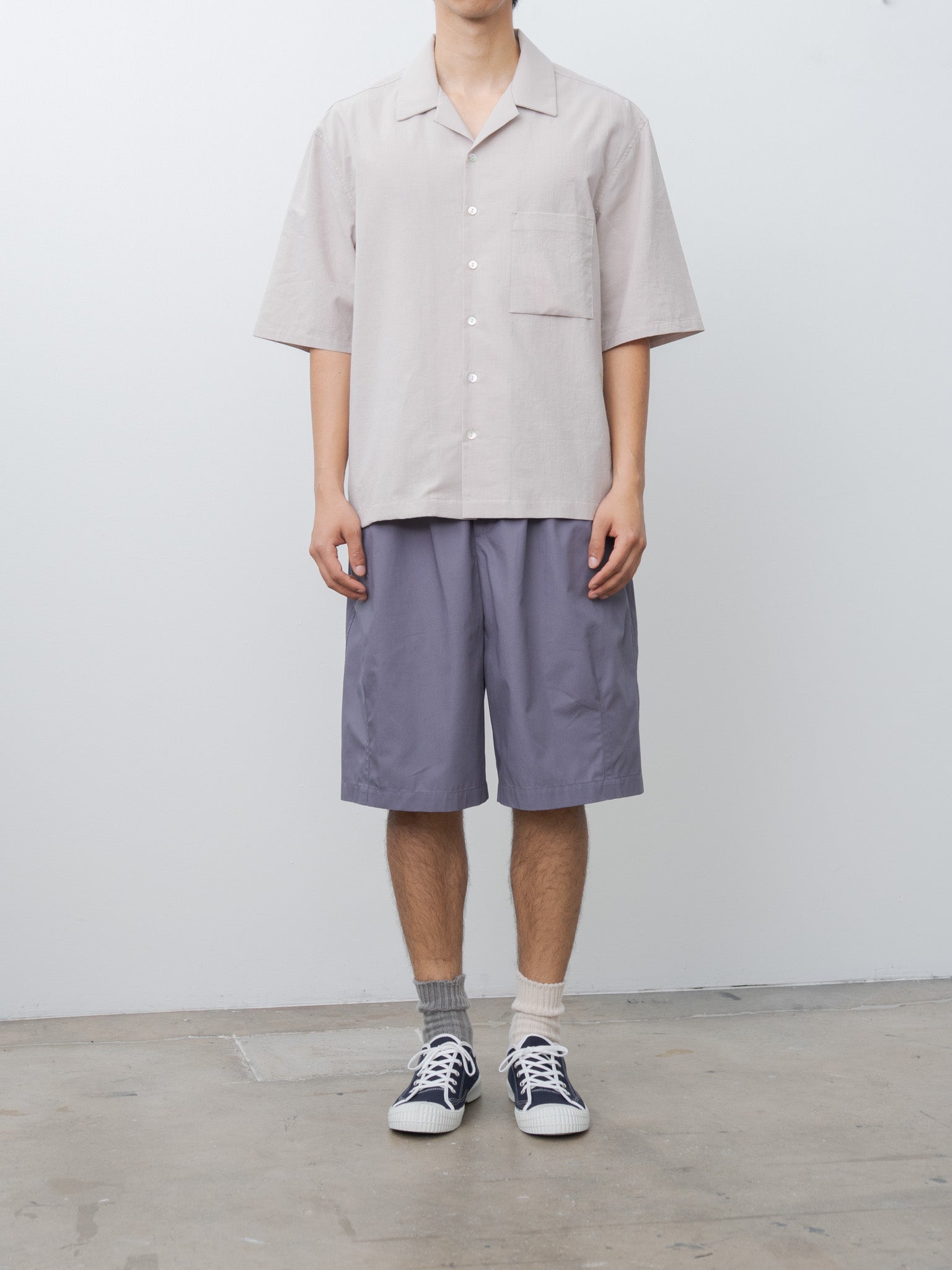 Namu Shop - S.K. Manor Hill Aloha Shirt - Light Grey Cotton Hemp
