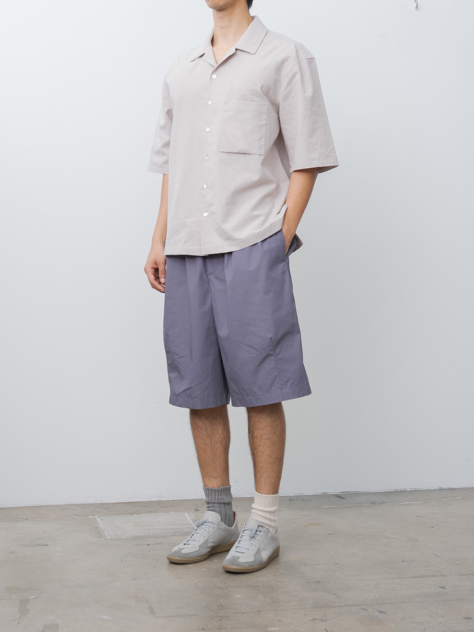 Namu Shop - S.K. Manor Hill Aloha Shirt - Light Grey Cotton Hemp