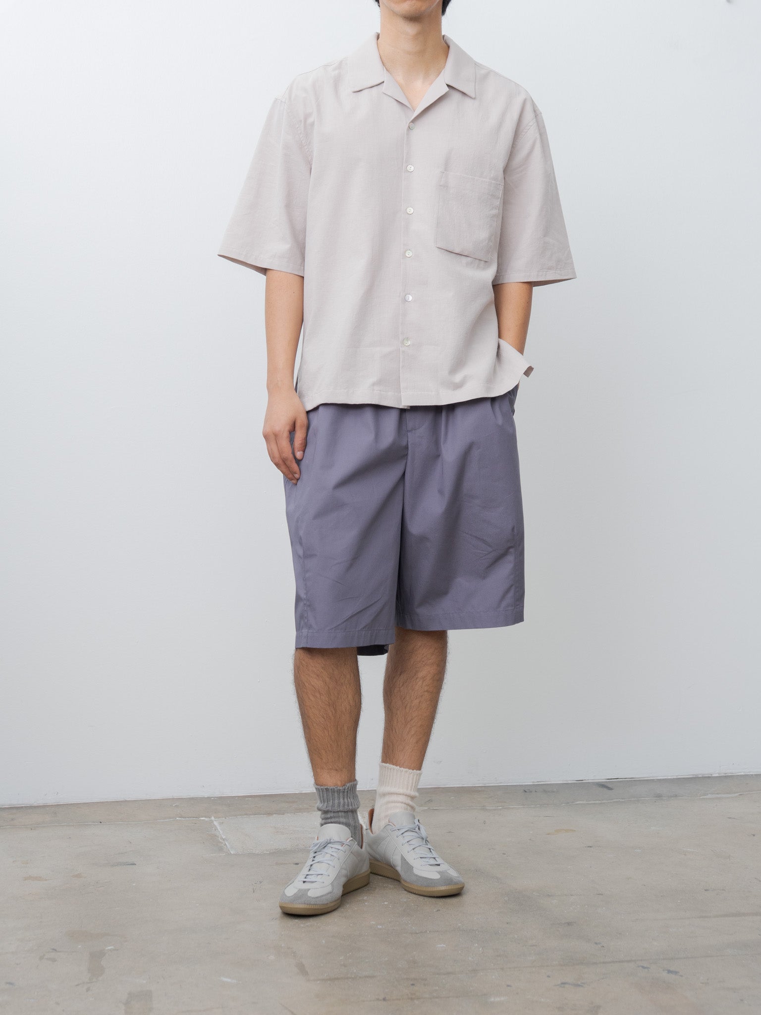 Namu Shop - S.K. Manor Hill Aloha Shirt - Light Grey Cotton Hemp
