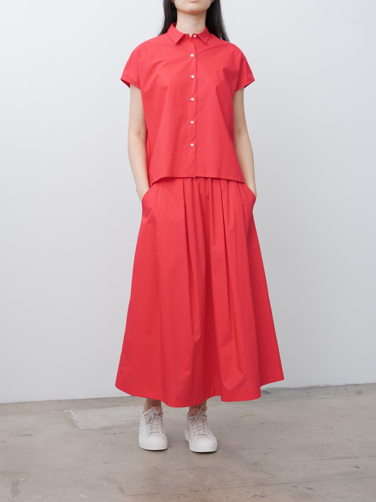 Namu Shop - Nicholson & Nicholson TENDER-POPLIN Shirt - Red