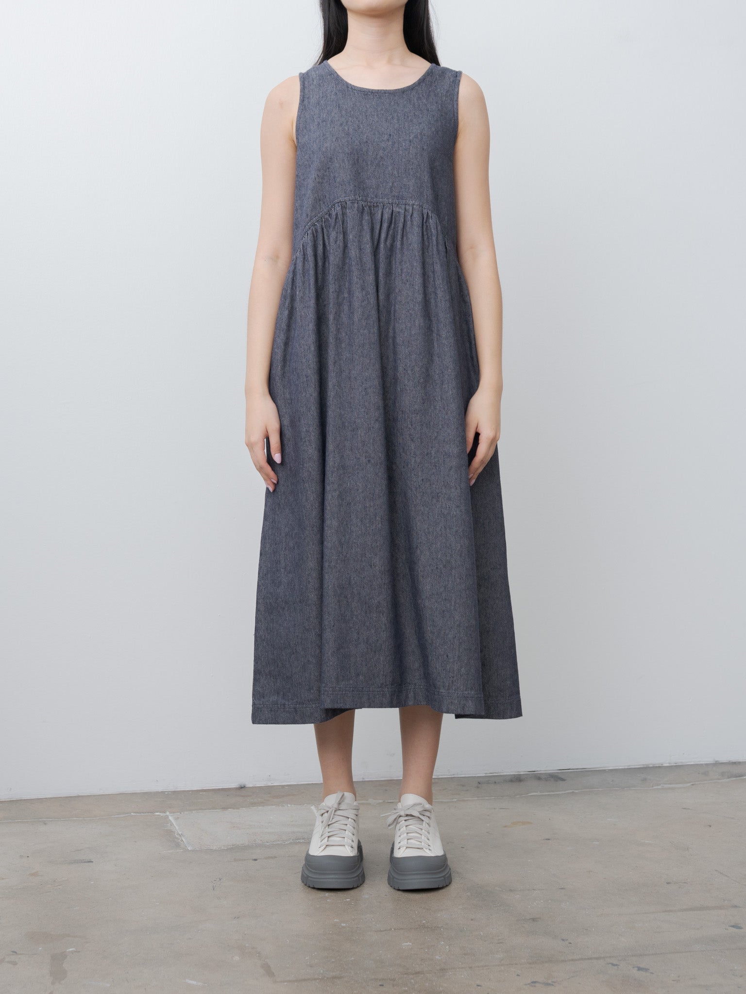 Namu Shop - Ichi Antiquites C/L Denim Dress - Navy