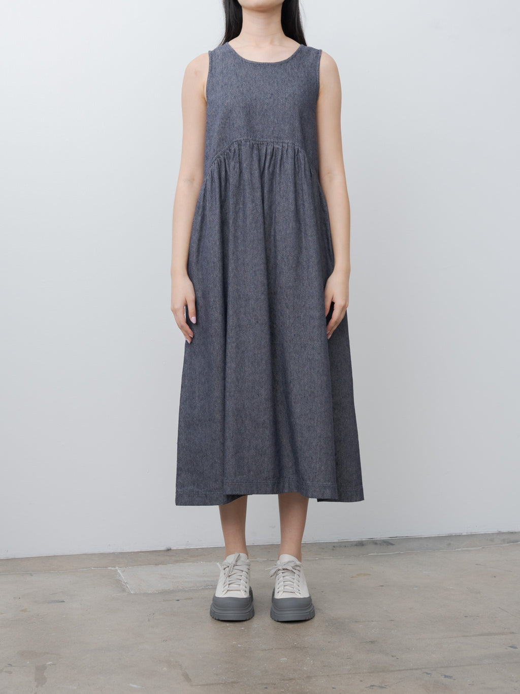 Namu Shop - Ichi Antiquites C/L Denim Dress - Navy