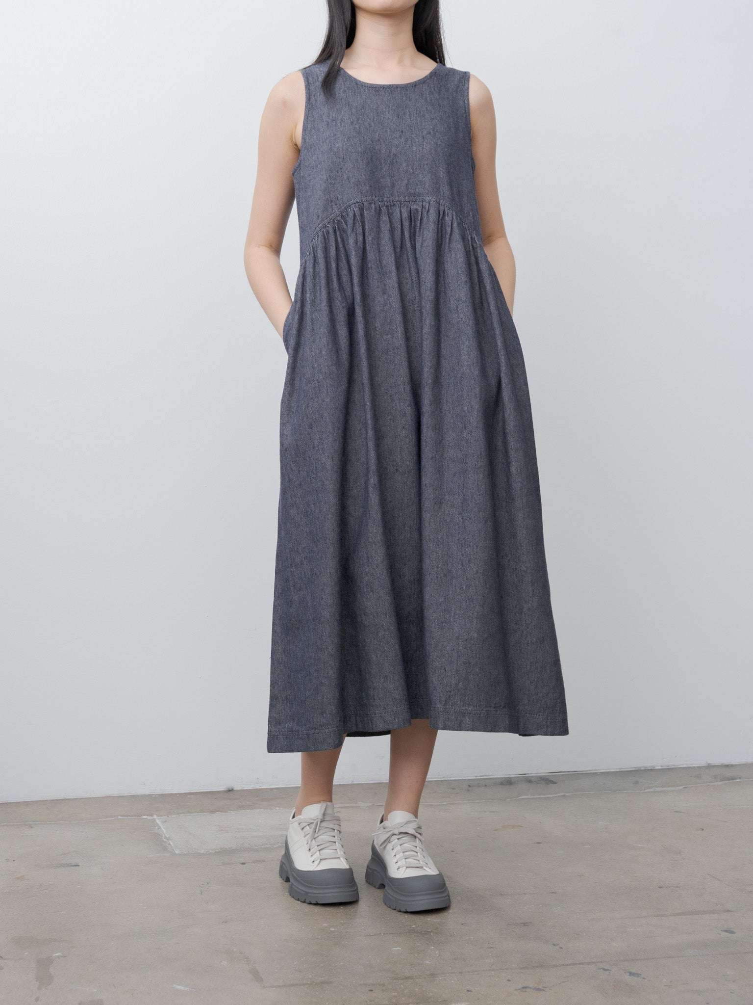 Namu Shop - Ichi Antiquites C/L Denim Dress - Navy