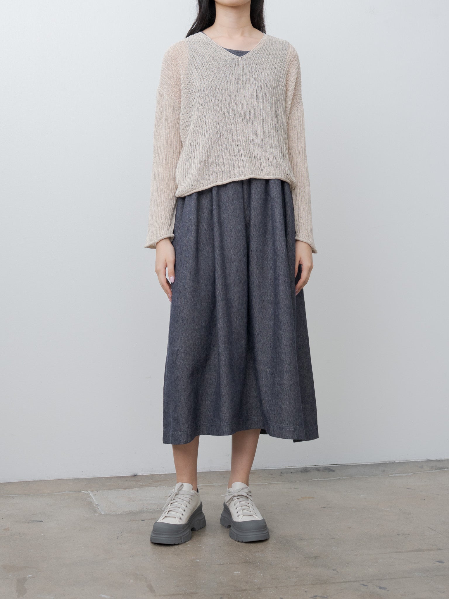 Namu Shop - Ichi Antiquites C/L Denim Dress - Navy