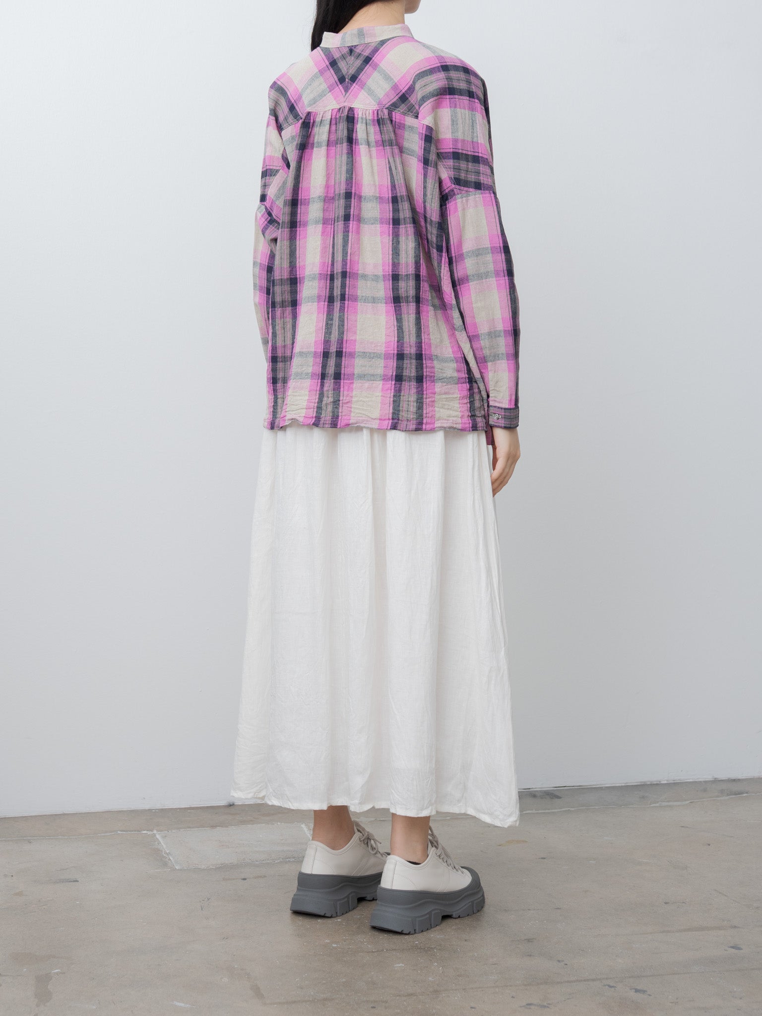 Namu Shop - Ichi Antiquites L/C Tartan Shirt - Pink