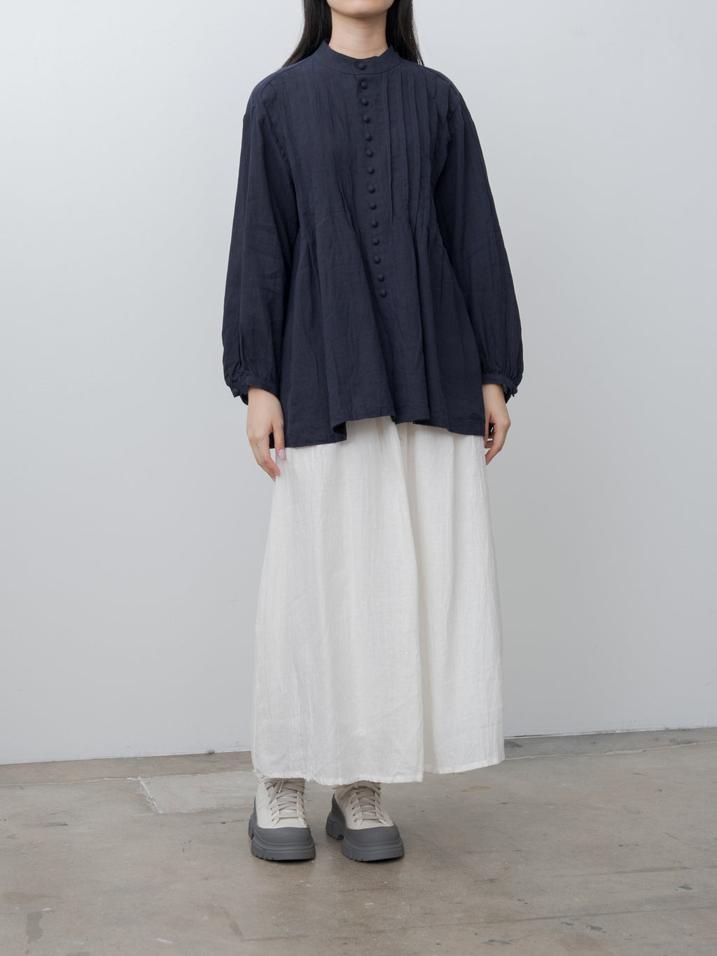 Namu Shop - Ichi Antiquites French Linen Shirt - Navy