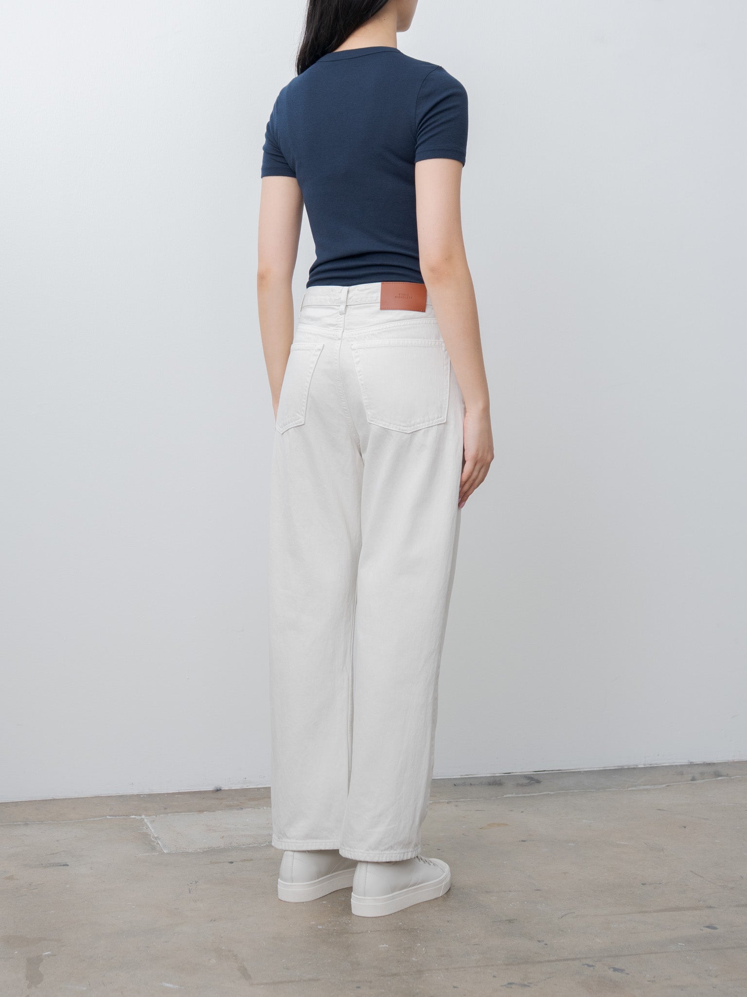 Namu Shop - Babaco Cotton Silk Basic T-Shirt - Navy