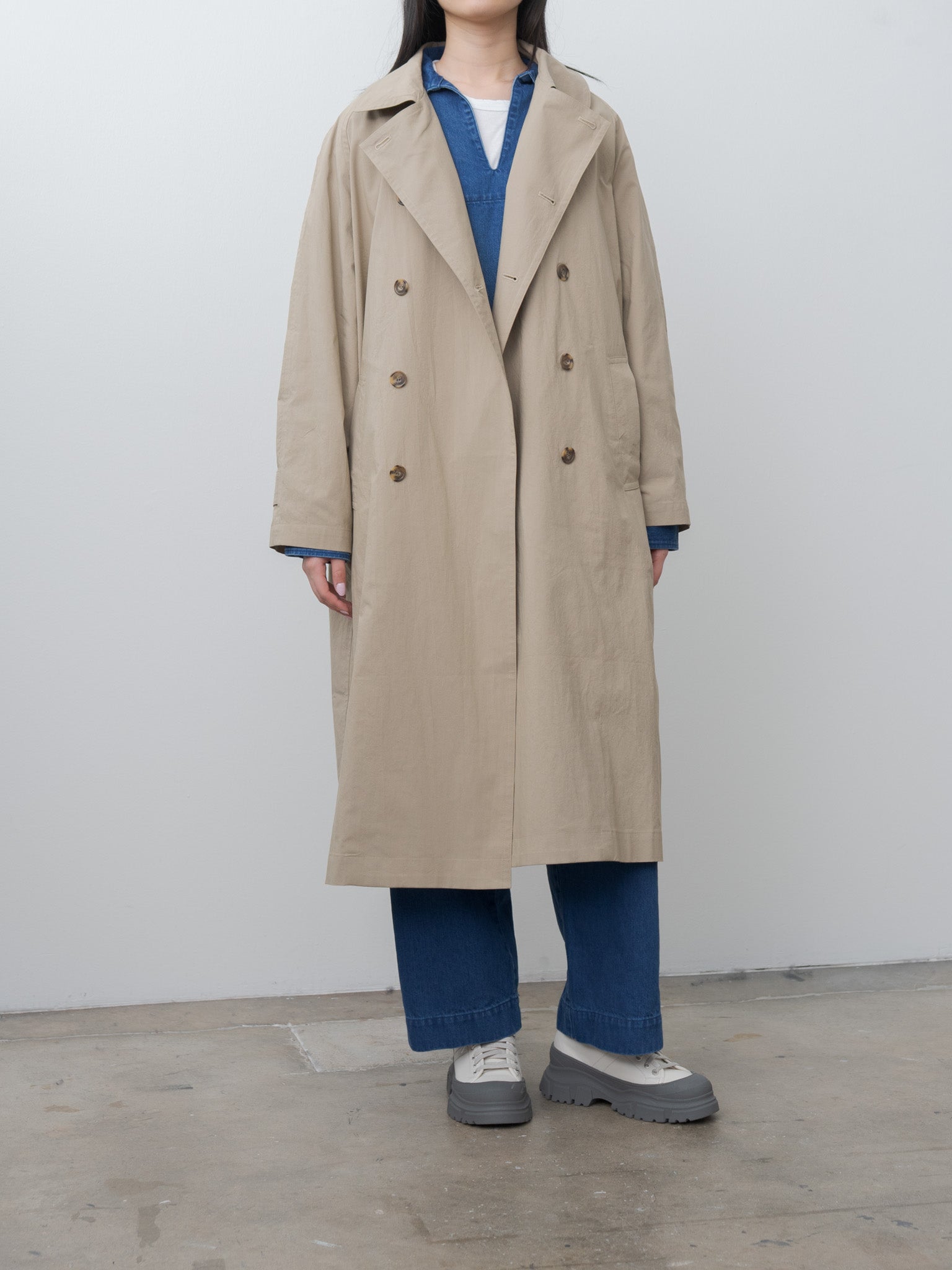 Namu Shop - Veritecoeur C/N Double Breasted Coat - Beige