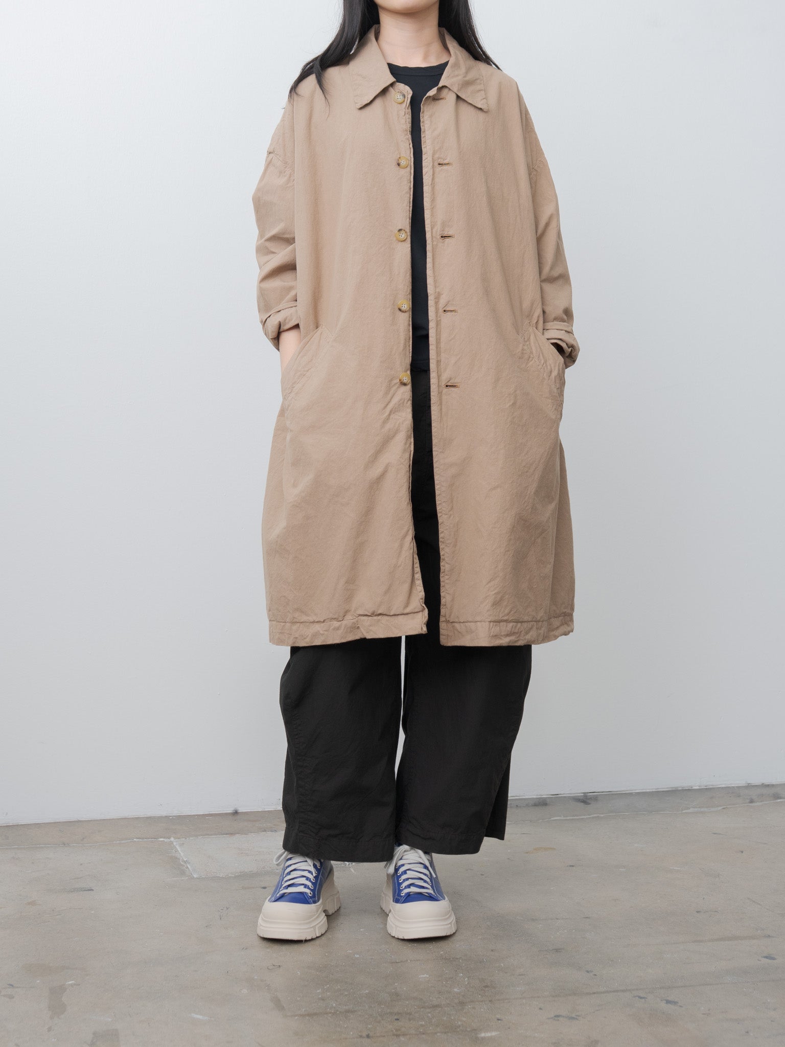 Namu Shop - Veritecoeur Cotton Silk Coat - Brown