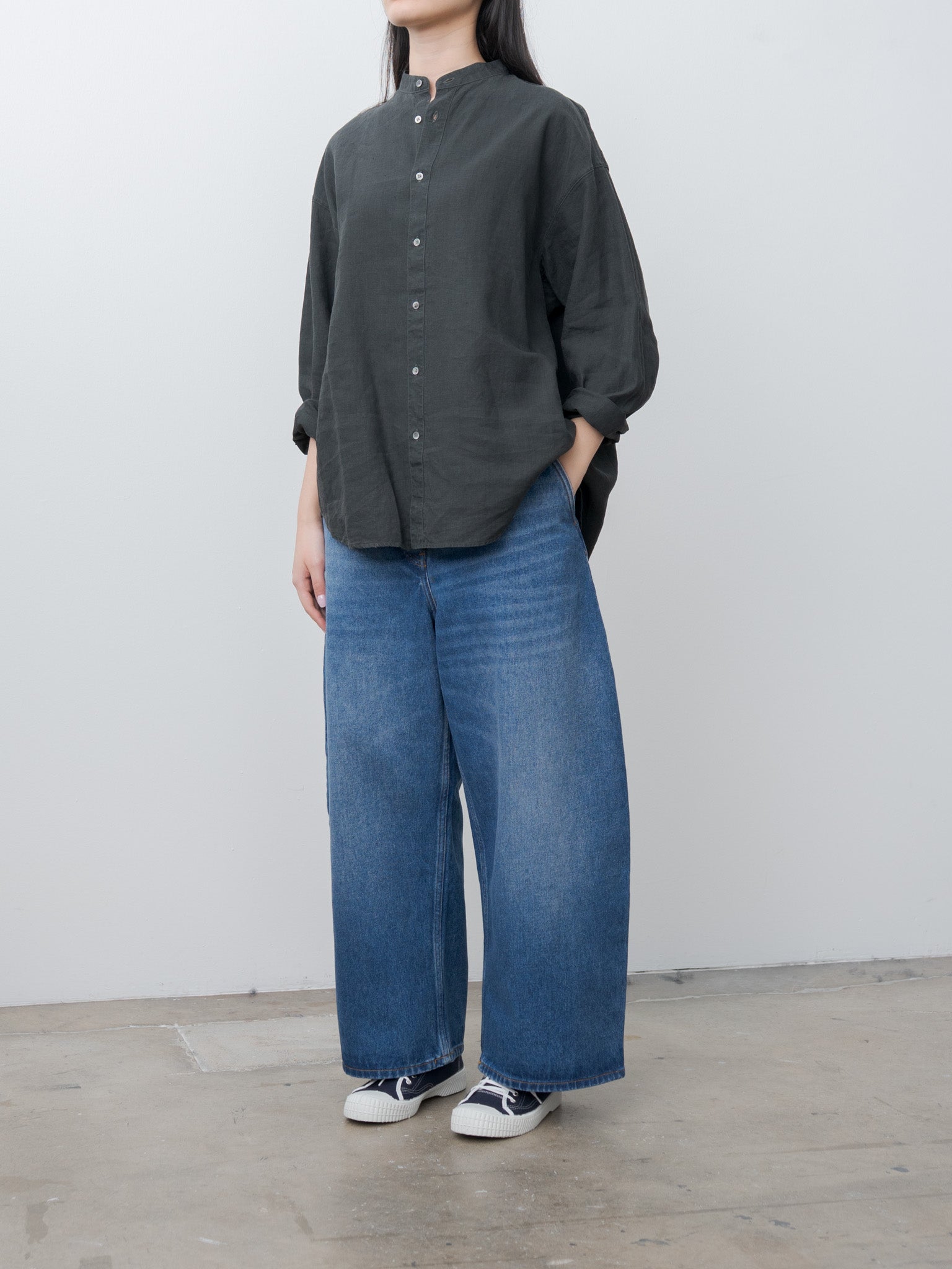 Namu Shop - Veritecoeur Unisex Linen Shirt - Sumikuro