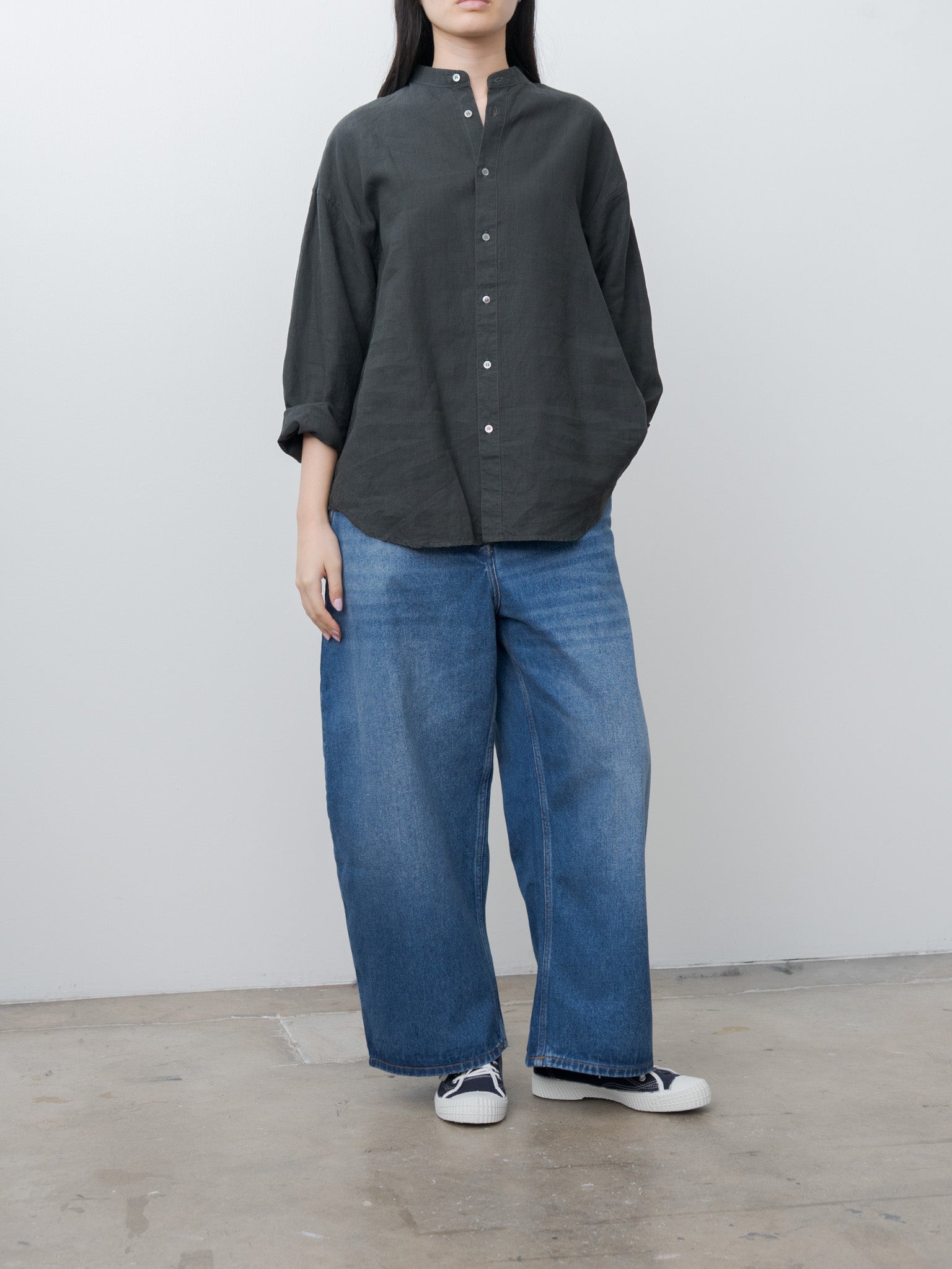 Namu Shop - Veritecoeur Unisex Linen Shirt - Sumikuro