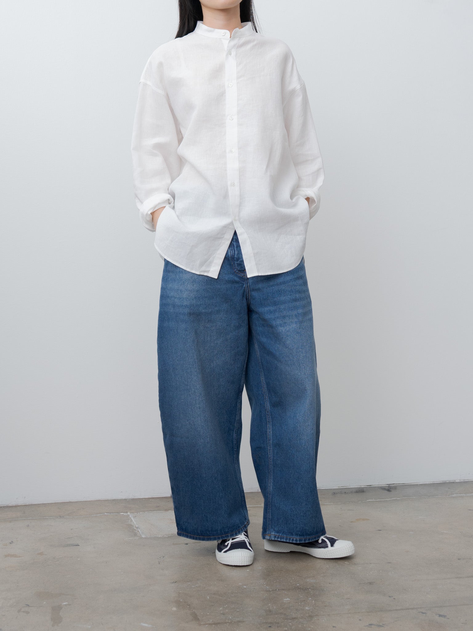 Namu Shop - Veritecoeur Unisex Linen Shirt - White
