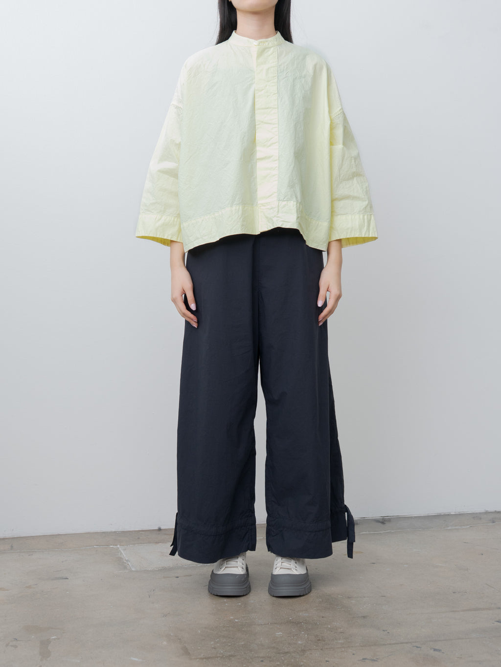 Namu Shop - Veritecoeur Compact Broadcloth Shirt - Ivory Yellow