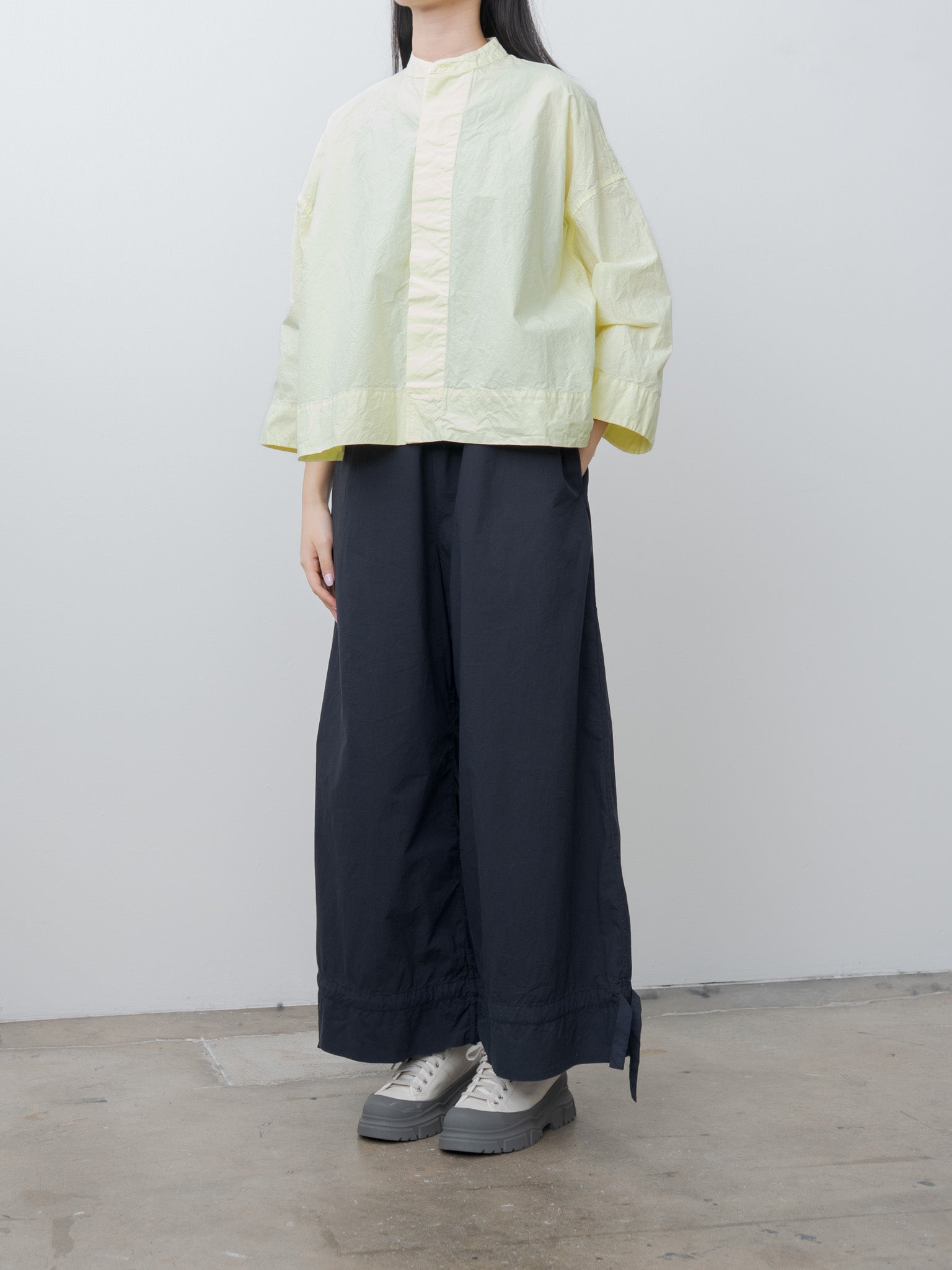 Namu Shop - Veritecoeur Compact Broadcloth Shirt - Ivory Yellow