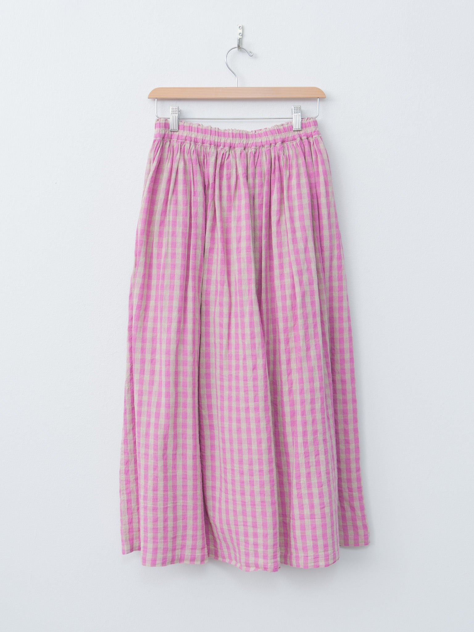 Namu Shop - Ichi Antiquites L/C Gingham Skirt - Pink x Natural