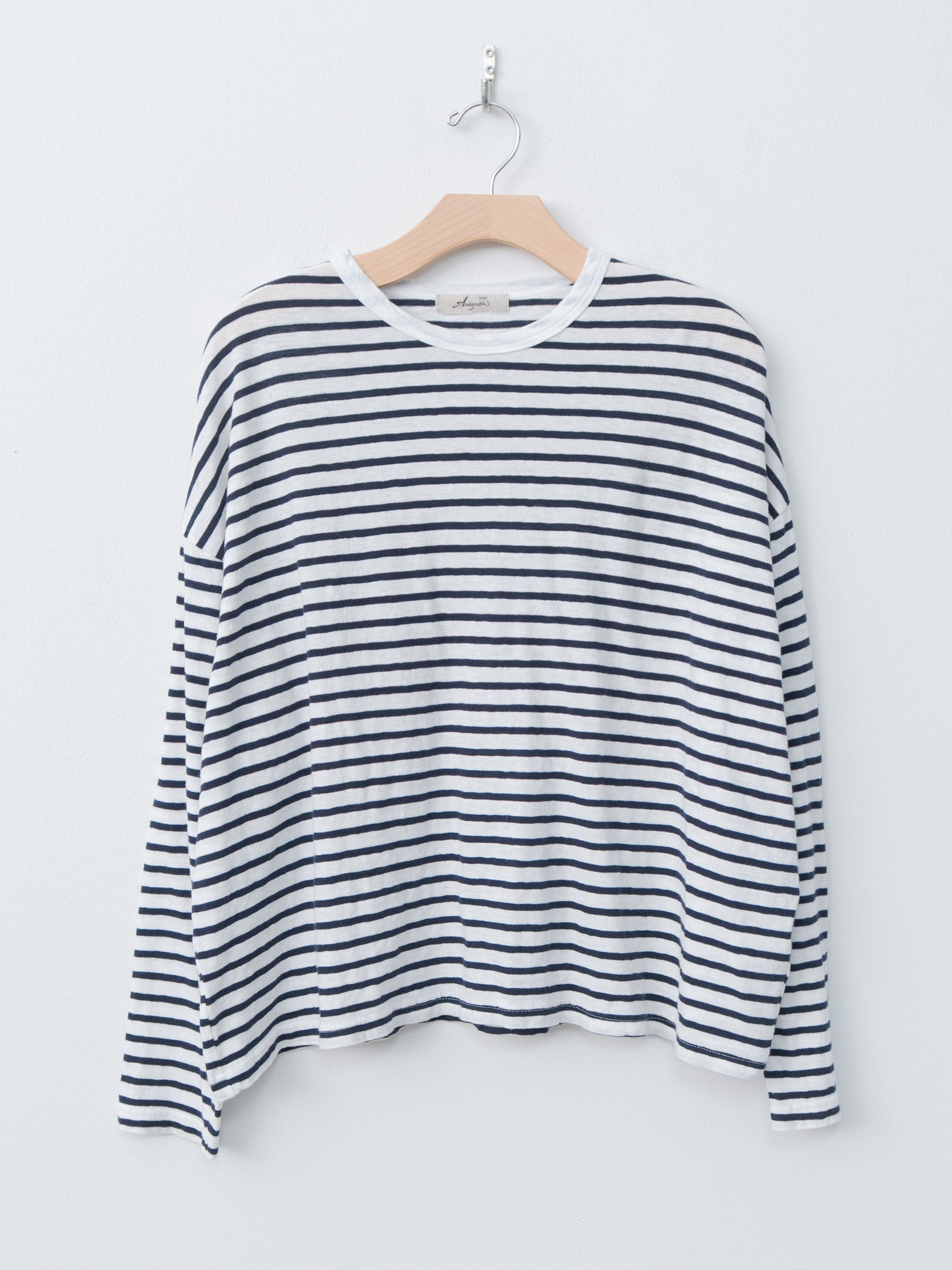 Namu Shop - Ichi Antiquites L/S T-Shirt - Striped White x Navy