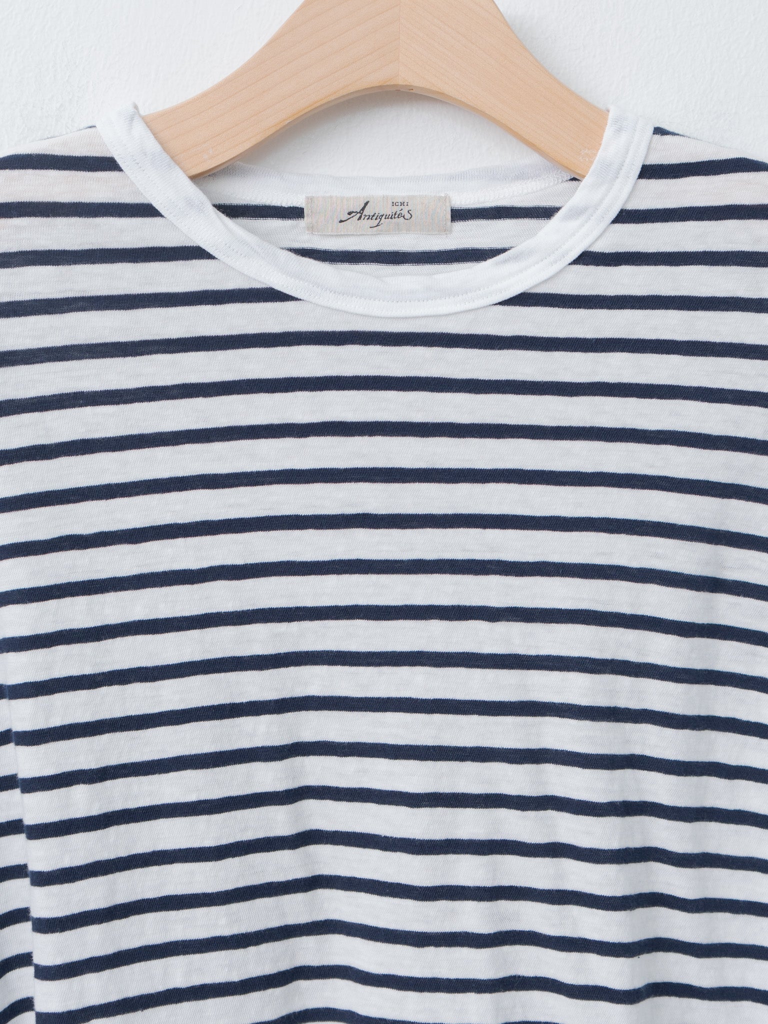 Namu Shop - Ichi Antiquites L/S T-Shirt - Striped White x Navy