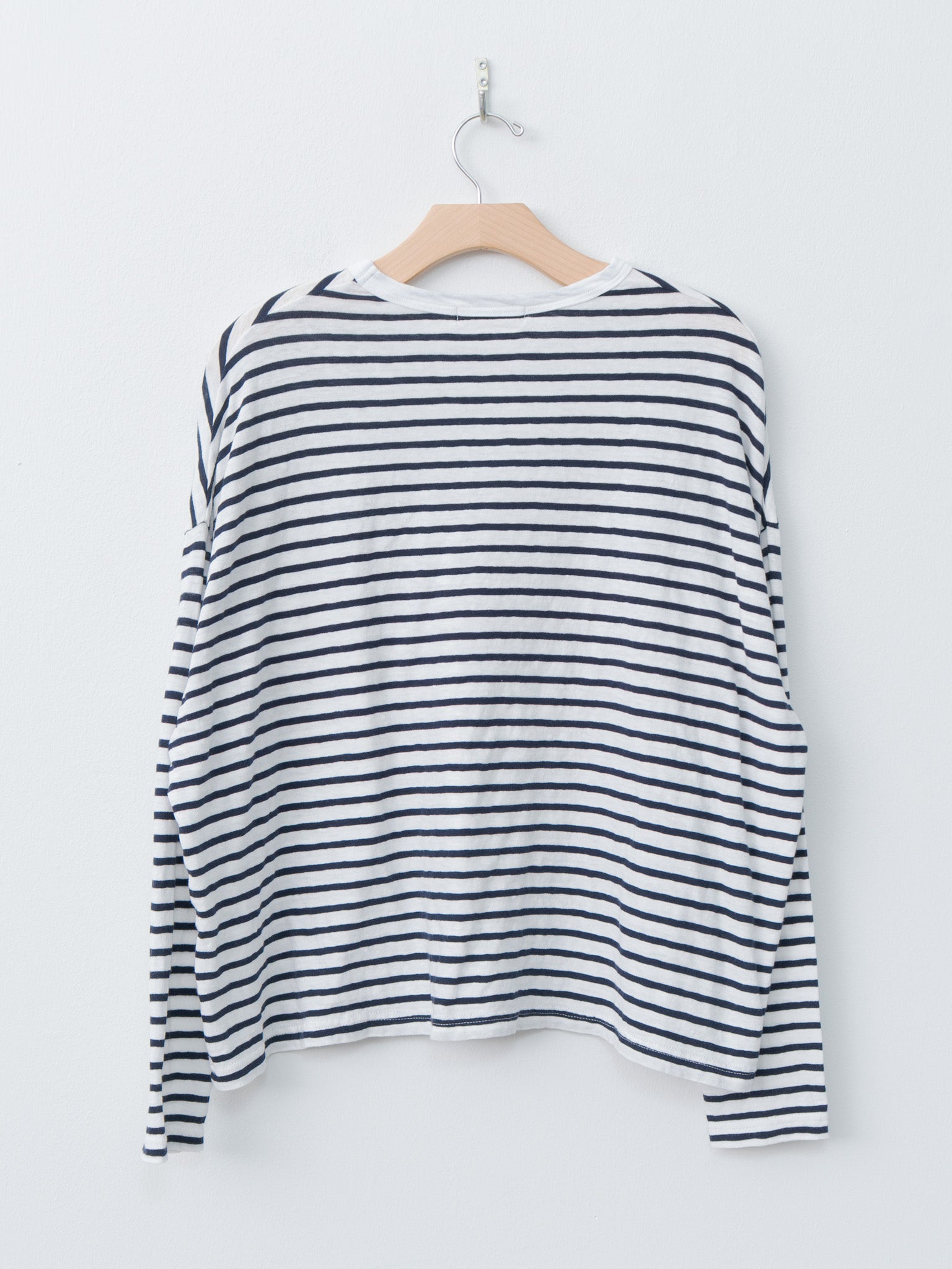 Namu Shop - Ichi Antiquites L/S T-Shirt - Striped White x Navy