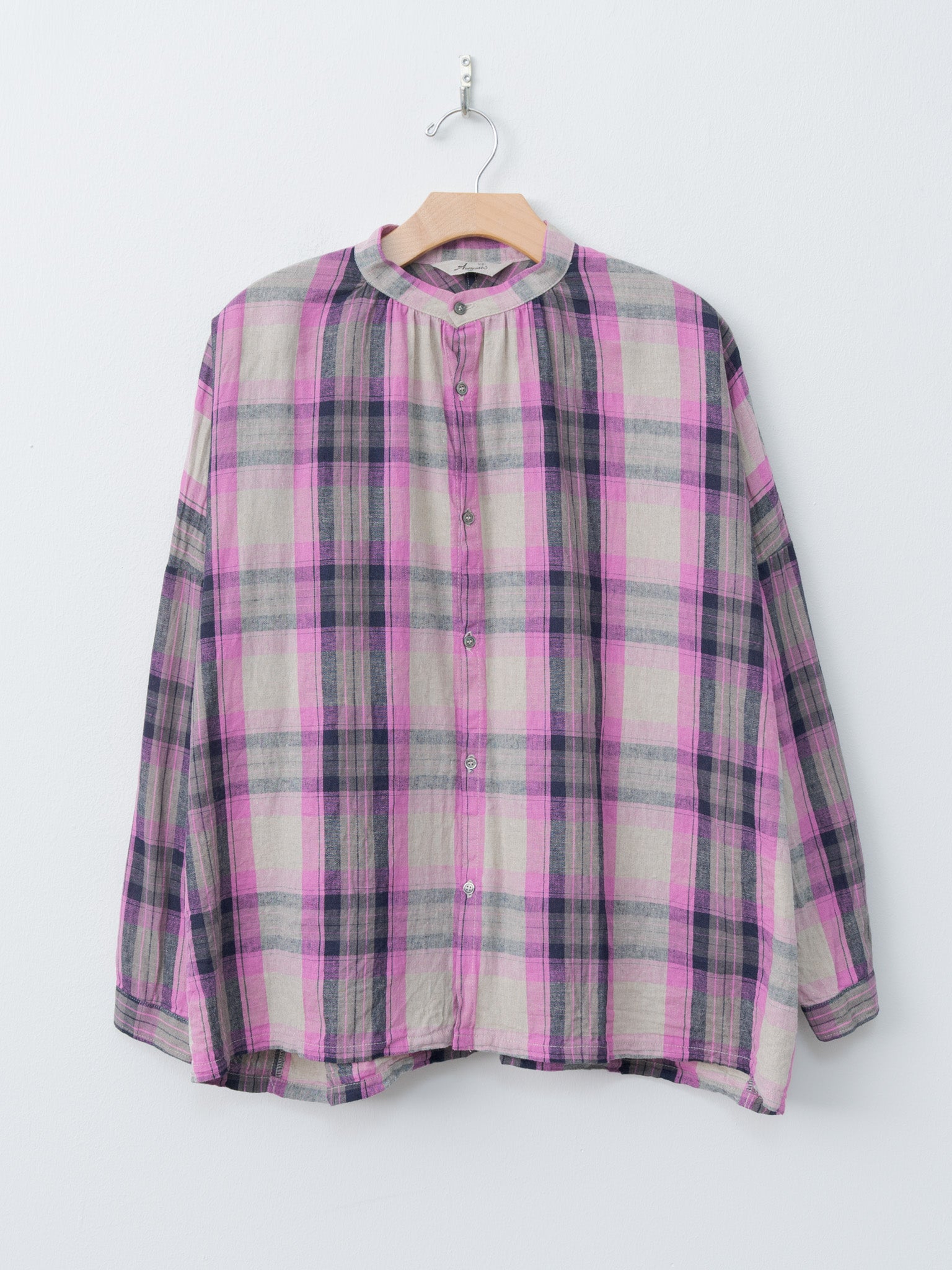 Namu Shop - Ichi Antiquites L/C Tartan Shirt - Pink