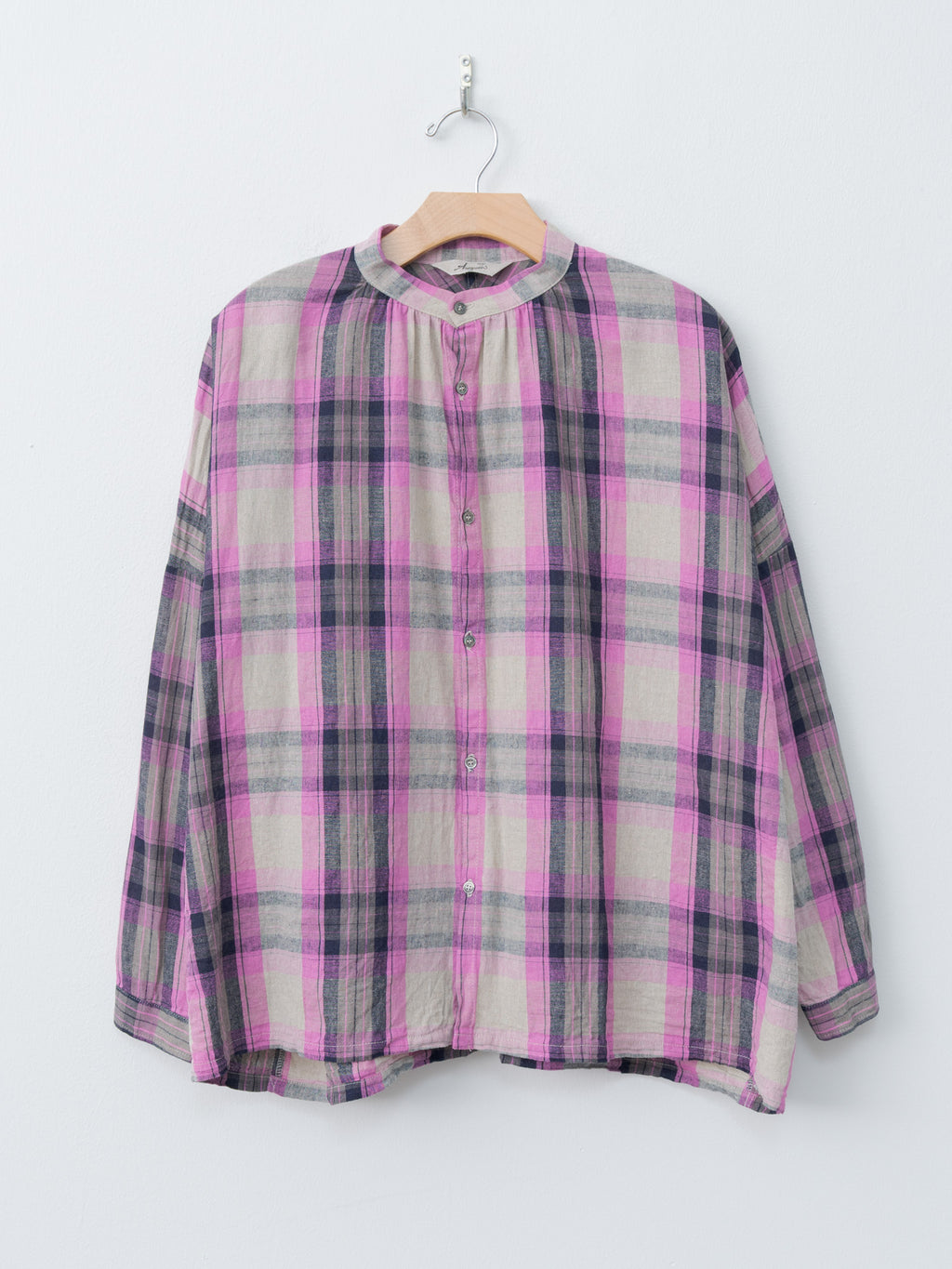 Namu Shop - Ichi Antiquites L/C Tartan Shirt - Pink