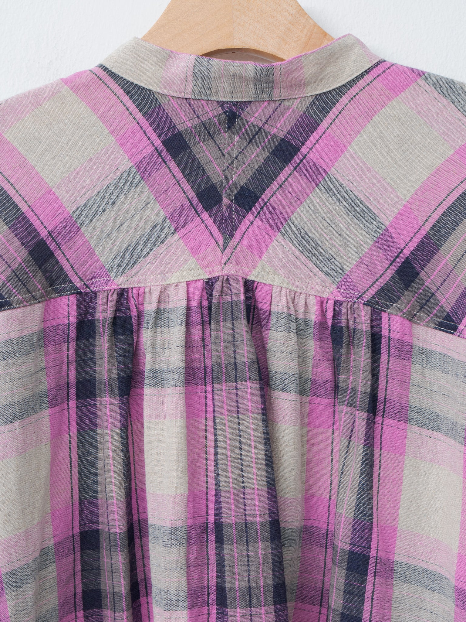 Namu Shop - Ichi Antiquites L/C Tartan Shirt - Pink