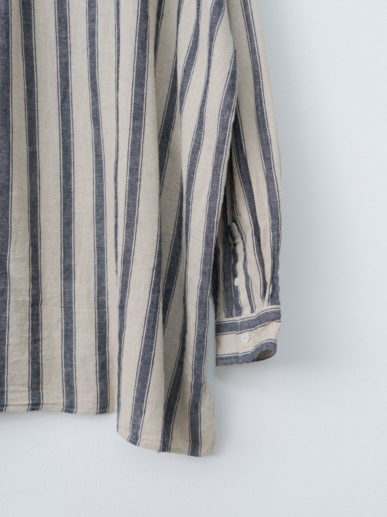 Namu Shop - Ichi Antiquites L/C Stripe Shirt - Natural x Indigo