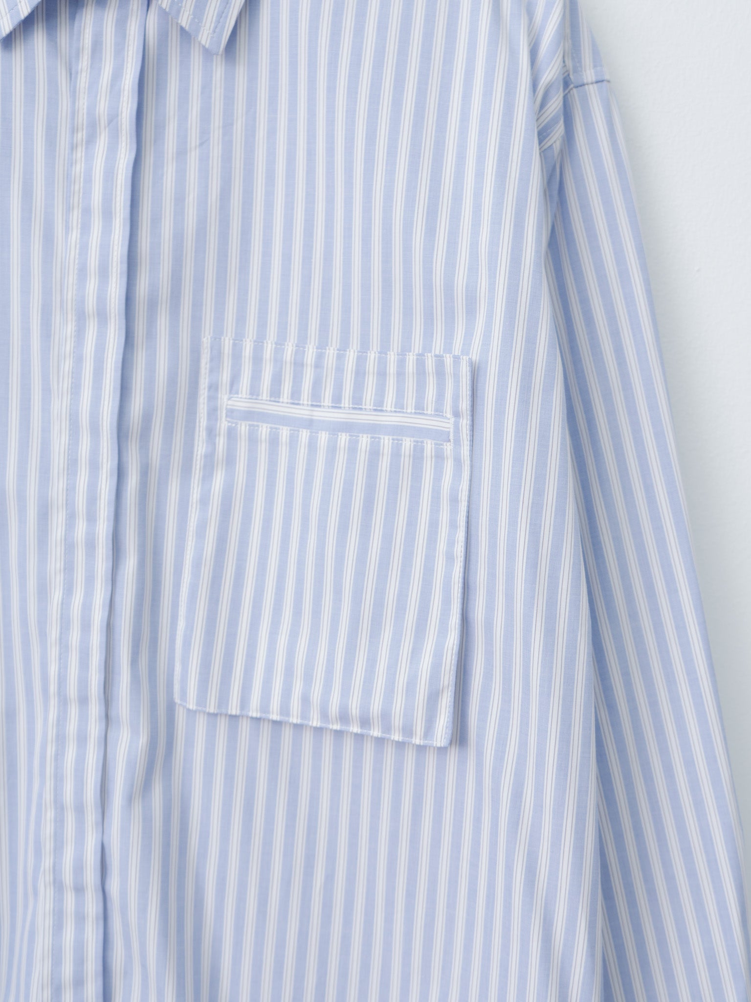 Namu Shop - S.K. Manor Hill Overturn Shirt - Light Blue & Burgundy Striped Cotton