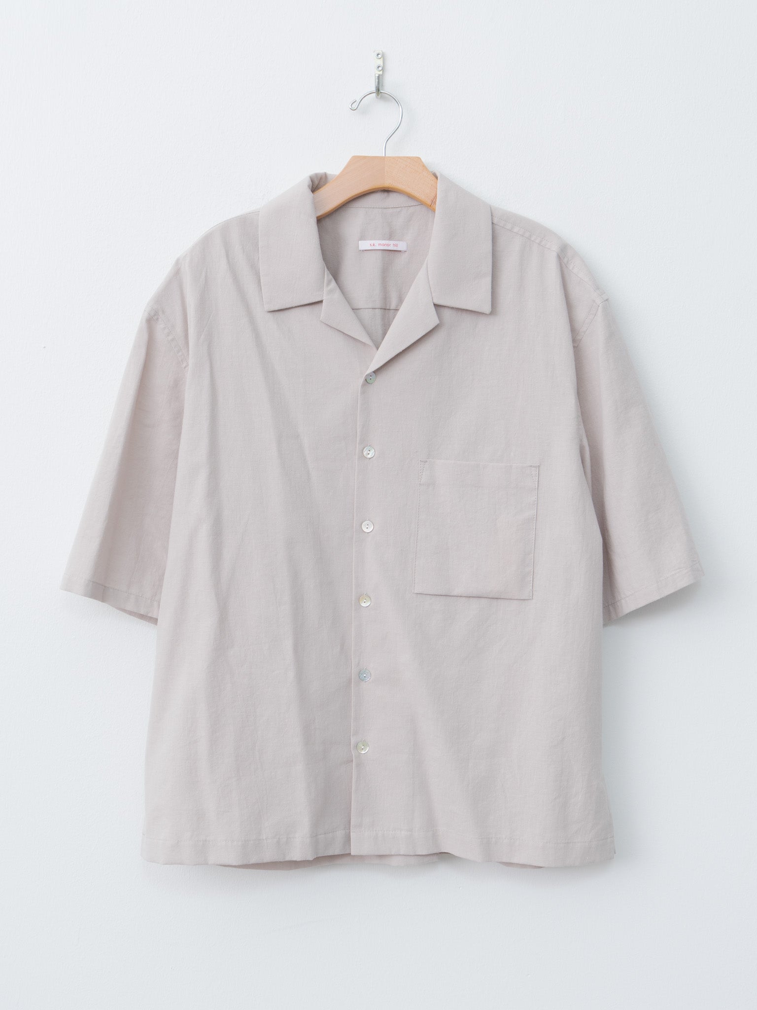Namu Shop - S.K. Manor Hill Aloha Shirt - Light Grey Cotton Hemp